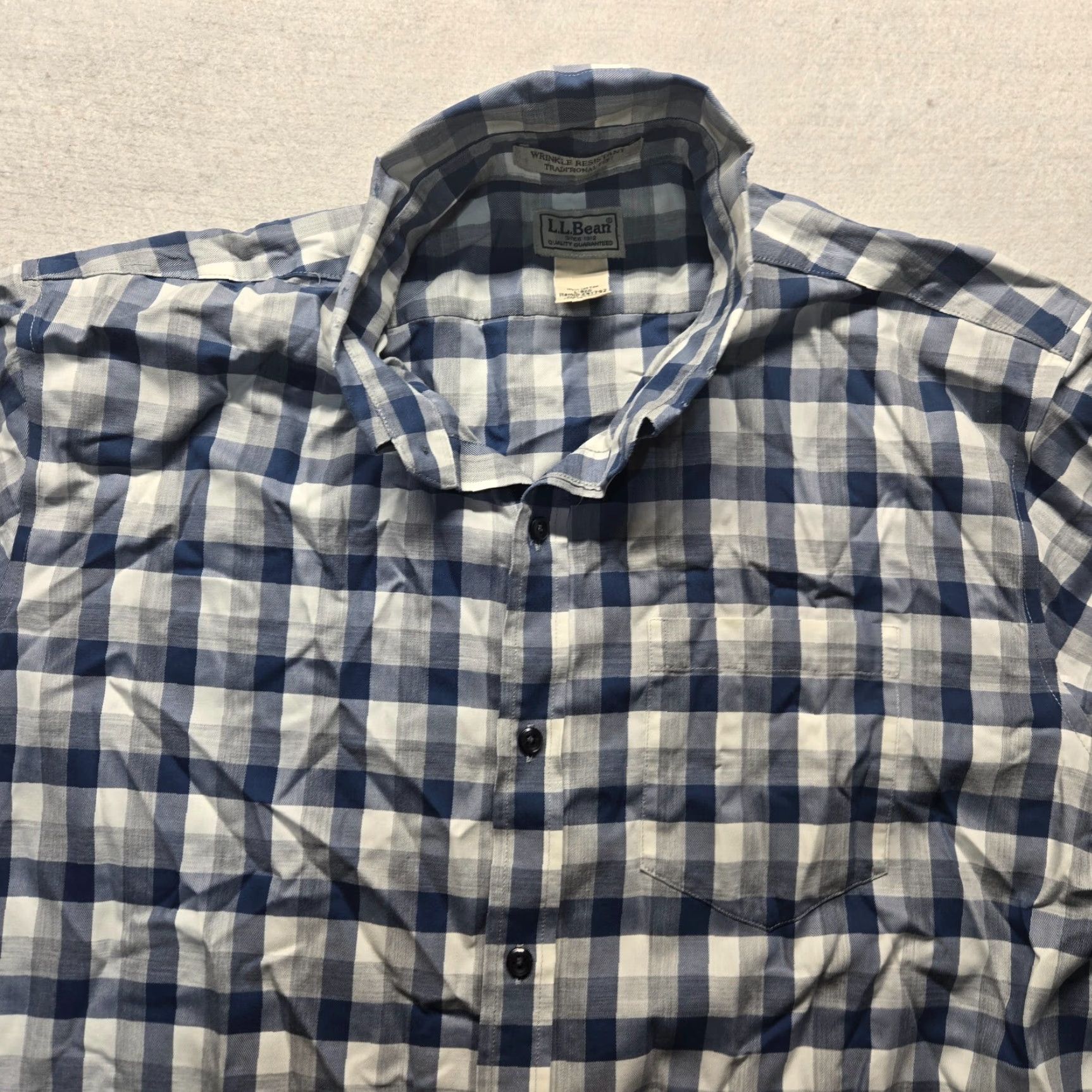 Vintage LL Bean Shirt Adult L Blue 100% Cotton Button-Up Casual Mens Size US L / EU 52-54 / 3 - 2 Thumbnail