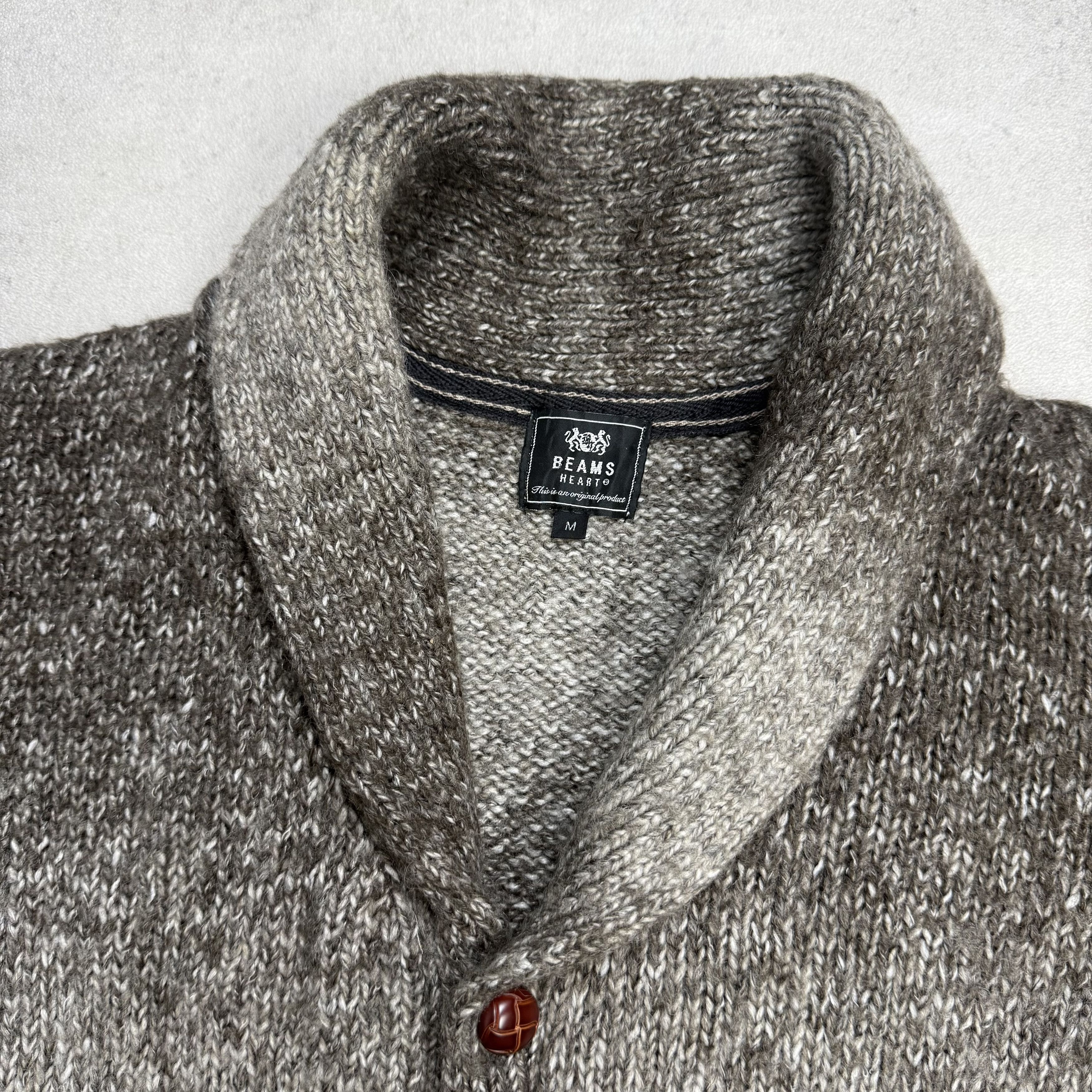 Beams Plus Beams Heart Shawl Collar Knit Cardigan Gradient Grey Size US M / EU 48-50 / 2 - 7 Thumbnail