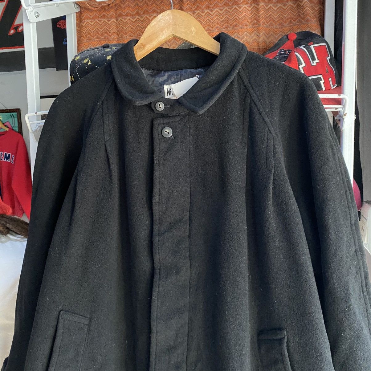 Moschino VINTAGE RARE‼️Moschino Uomo Black Wool Coat Japan Size L Size US L / EU 52-54 / 3 - 4 Thumbnail
