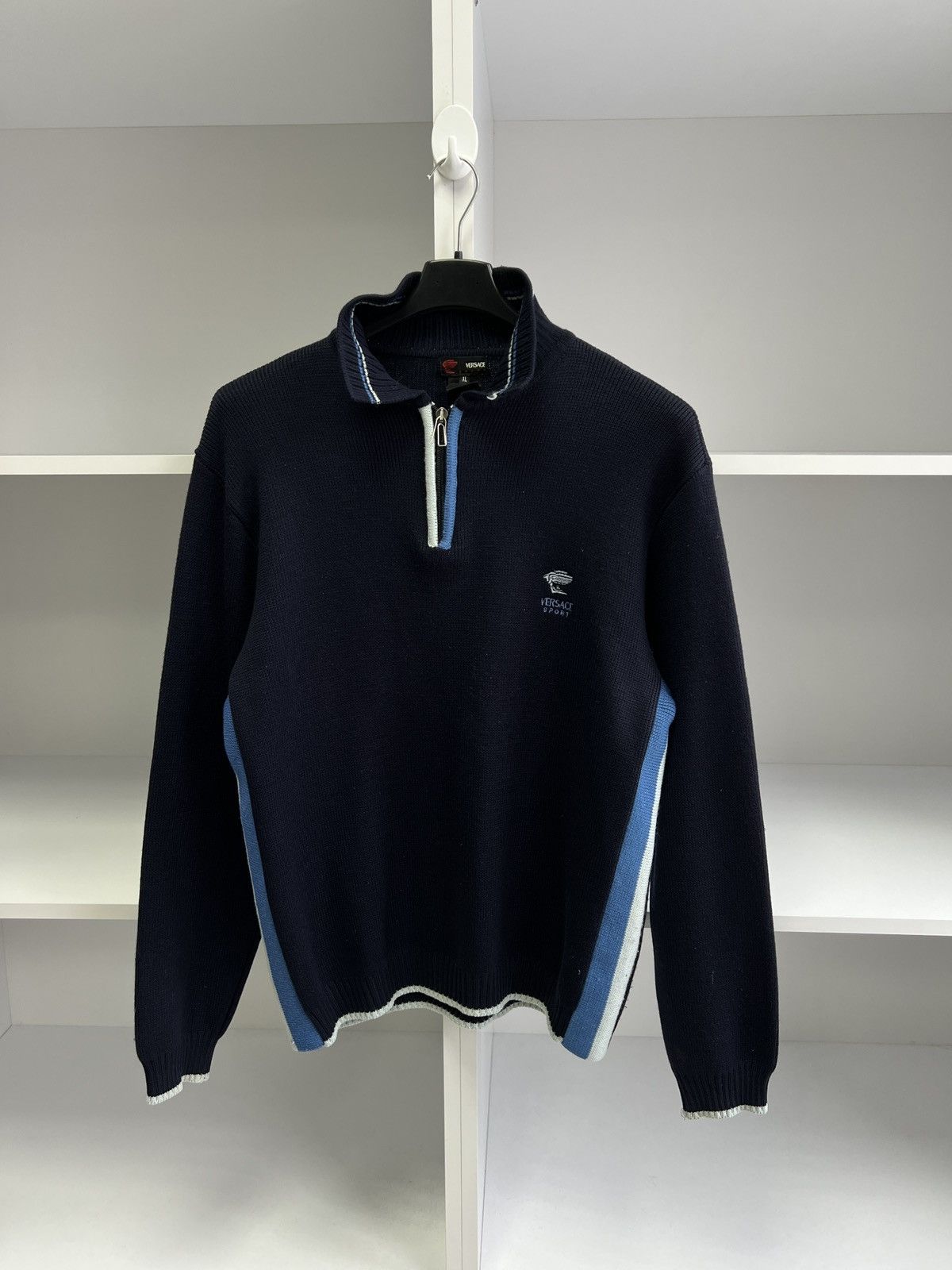 Designer × Versace × Vintage Vintage Versace Sport 1/3 zip knit sweater Size US M / EU 48-50 / 2 - 7 Thumbnail