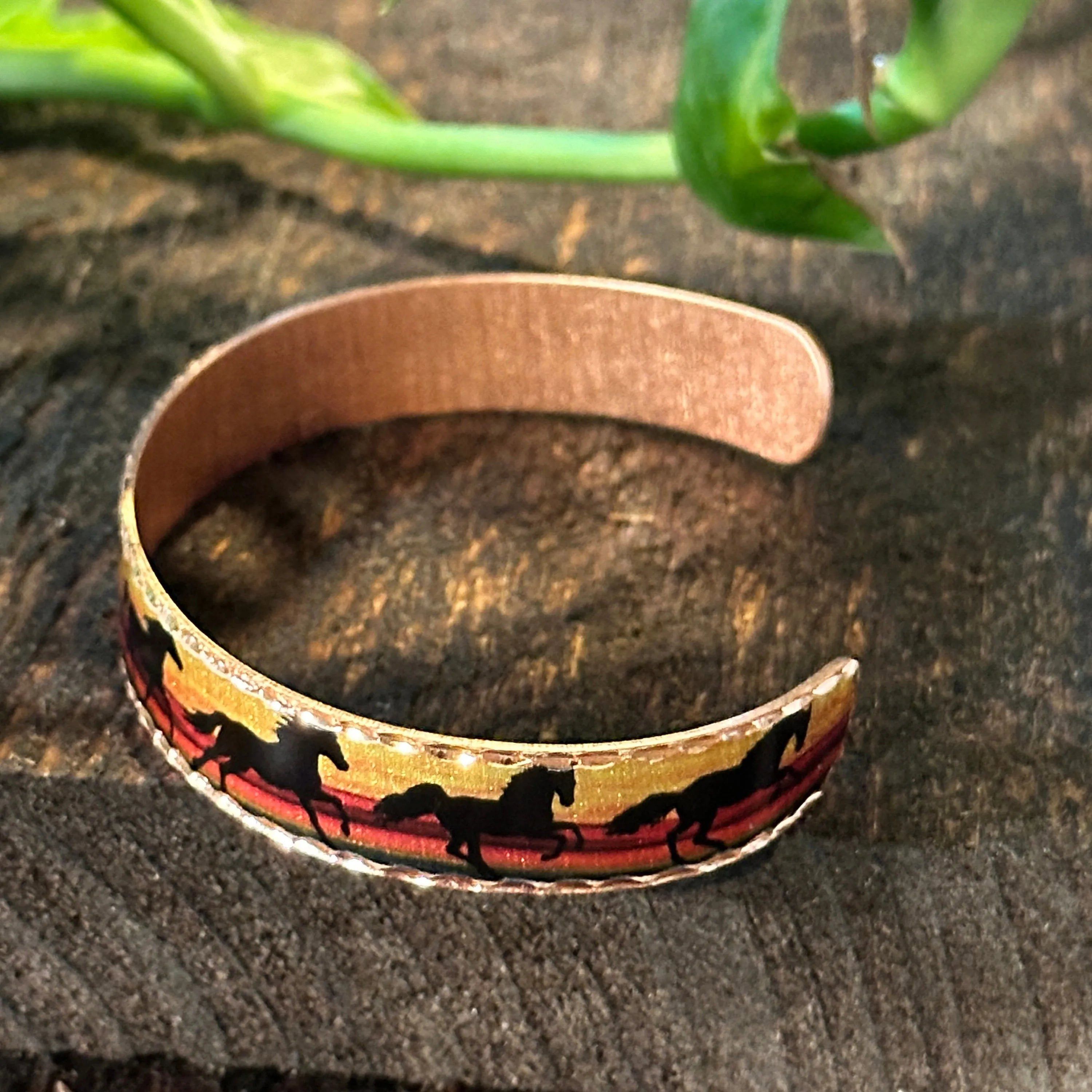 Other Handmade Boho WesternCopper Estuarian Galloping Horse Design Size ONE SIZE - 9 Thumbnail
