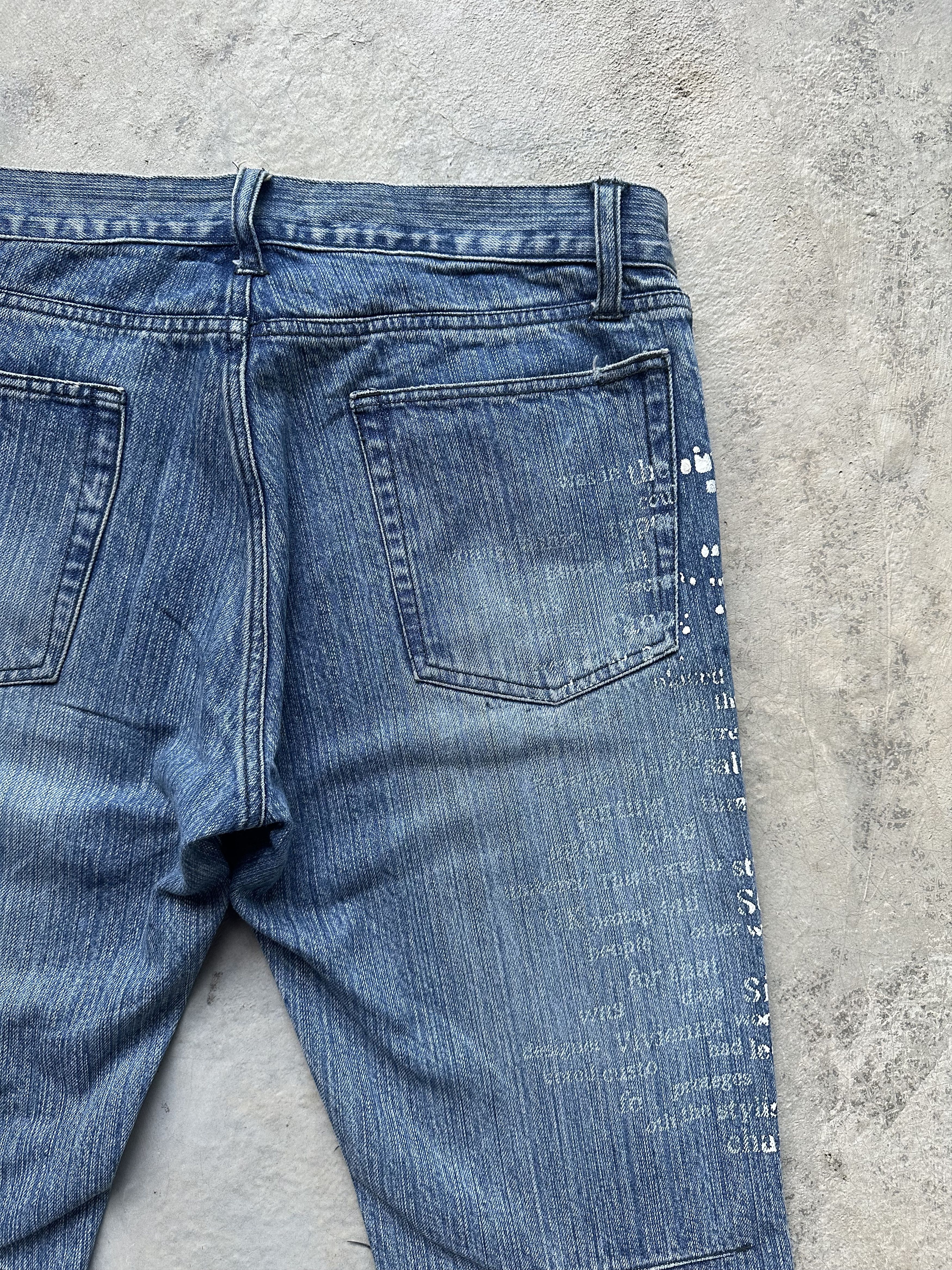 If Six Was Nine Differency by Rupert Edge Mud Paint Patchwork Denim Jeans Size US 30 / EU 46 - 17 Thumbnail