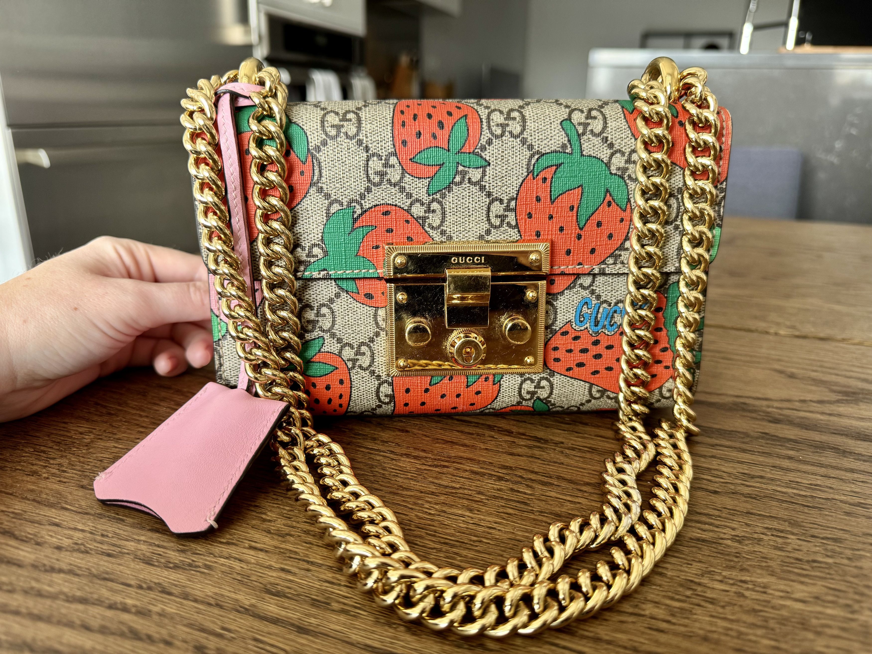 Gucci Gucci Padlock Strawberry Small Shoulder Bag Size ONE SIZE - 1 Thumbnail