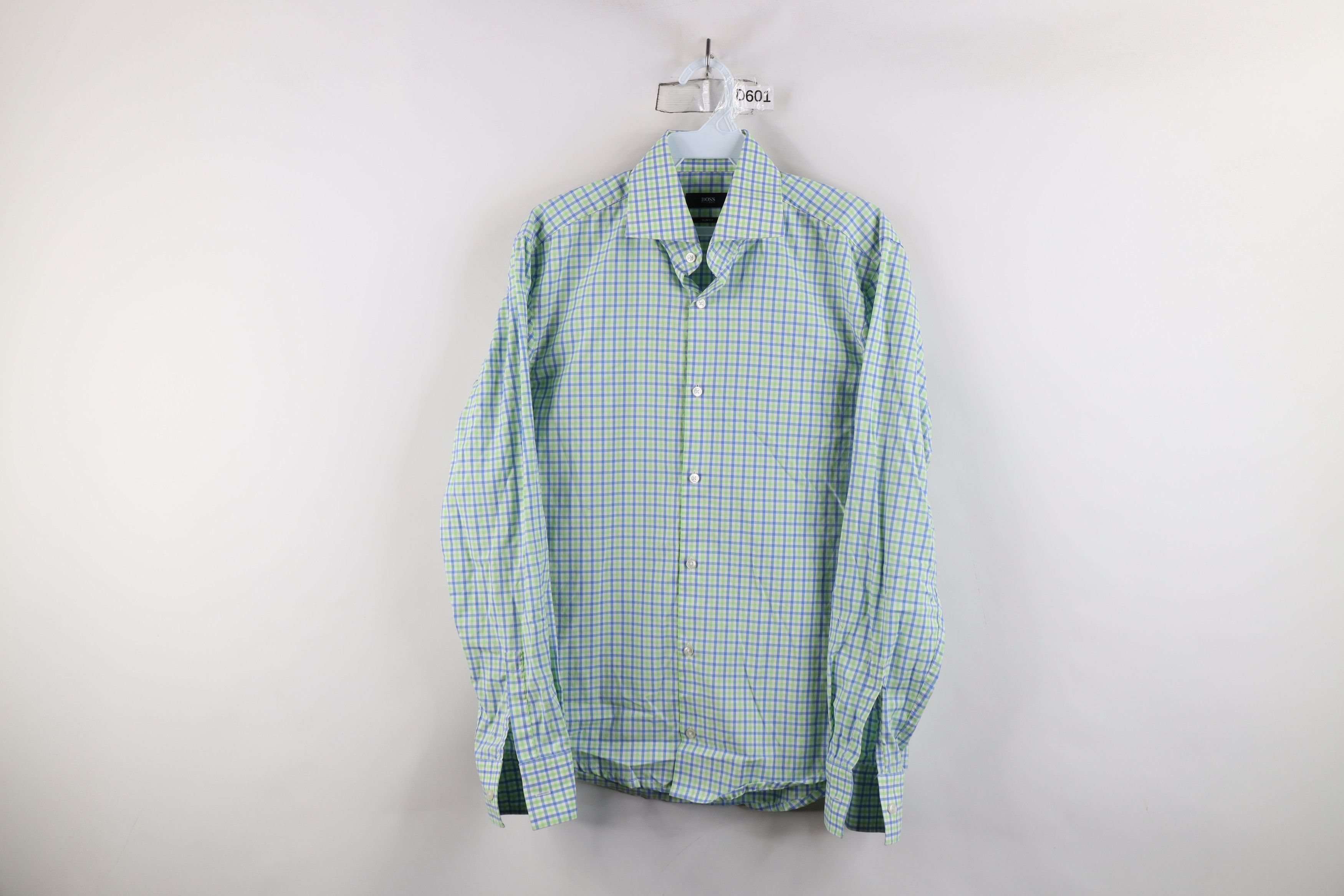 Hugo Boss × Vintage Hugo Boss Fit Collared Long Sleeve Button Shirt Green Plaid Size US S / EU 44-46 / 1 - 1 Thumbnail