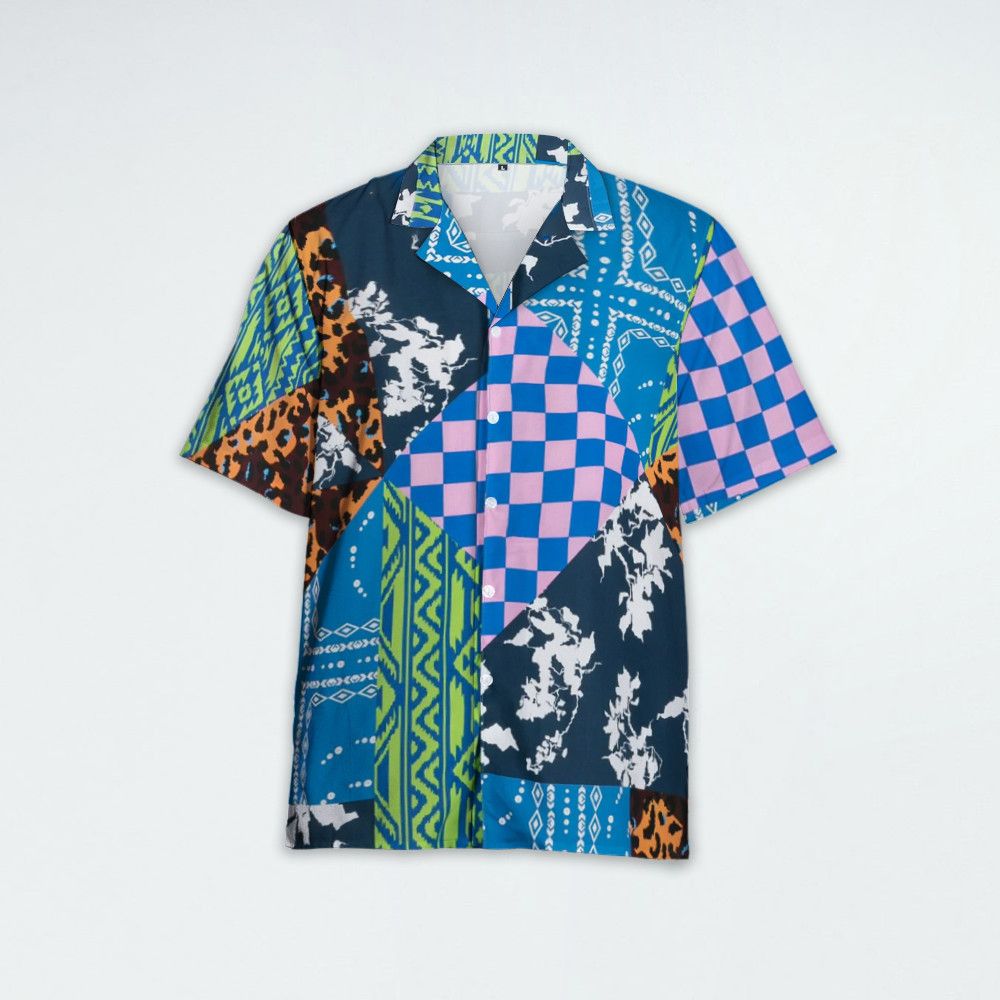 Designer Men's Mixed Print Shirt – Eclectic Style with a Modern Edge Size US S / EU 44-46 / 1 - 2 Thumbnail