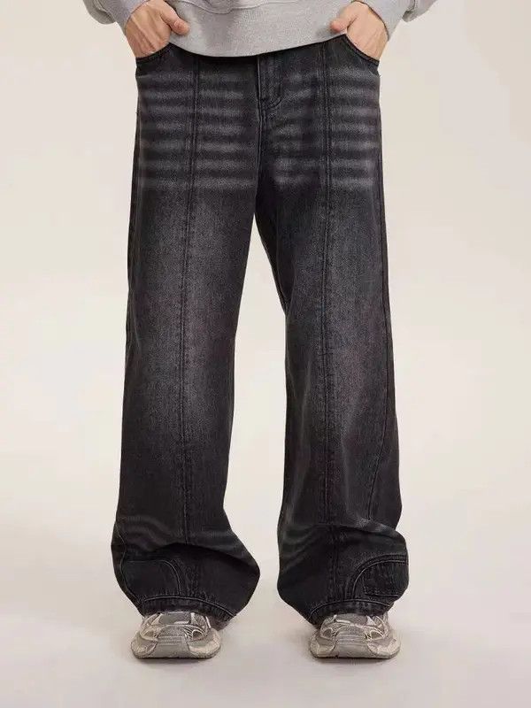 Japanese Brand VIBE Vintage washed ripple heavy rare straight leg jeans Size US 34 / EU 50 - 1 Thumbnail