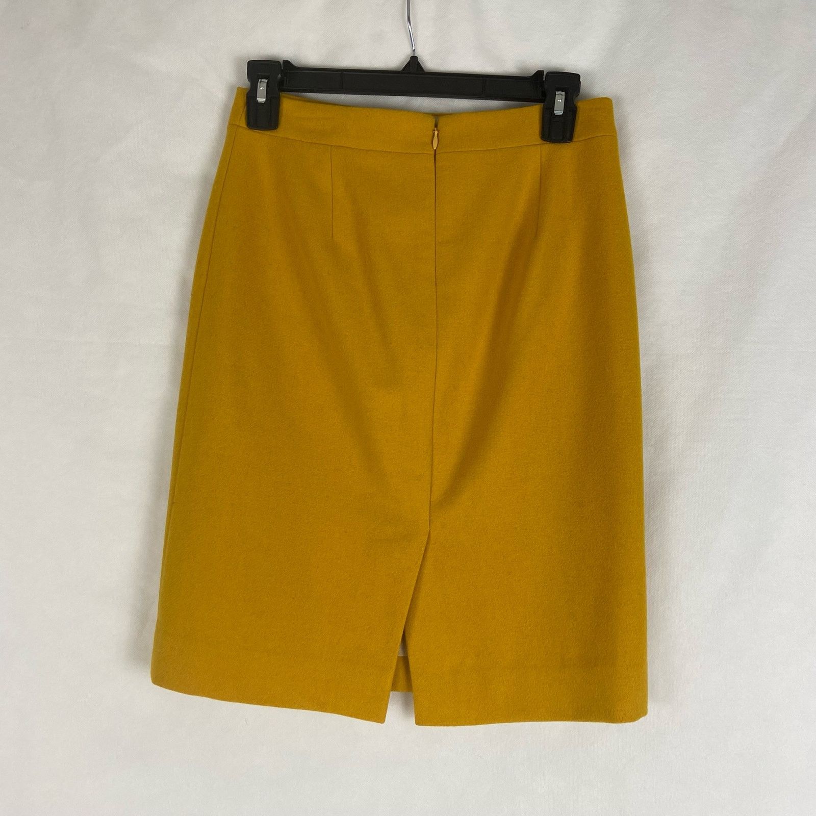 J.Crew J. Crew Women's The Pencil Skirt Mustard Wool Blend Size 00 Size 24" / US 00 / IT 34 - 5 Thumbnail