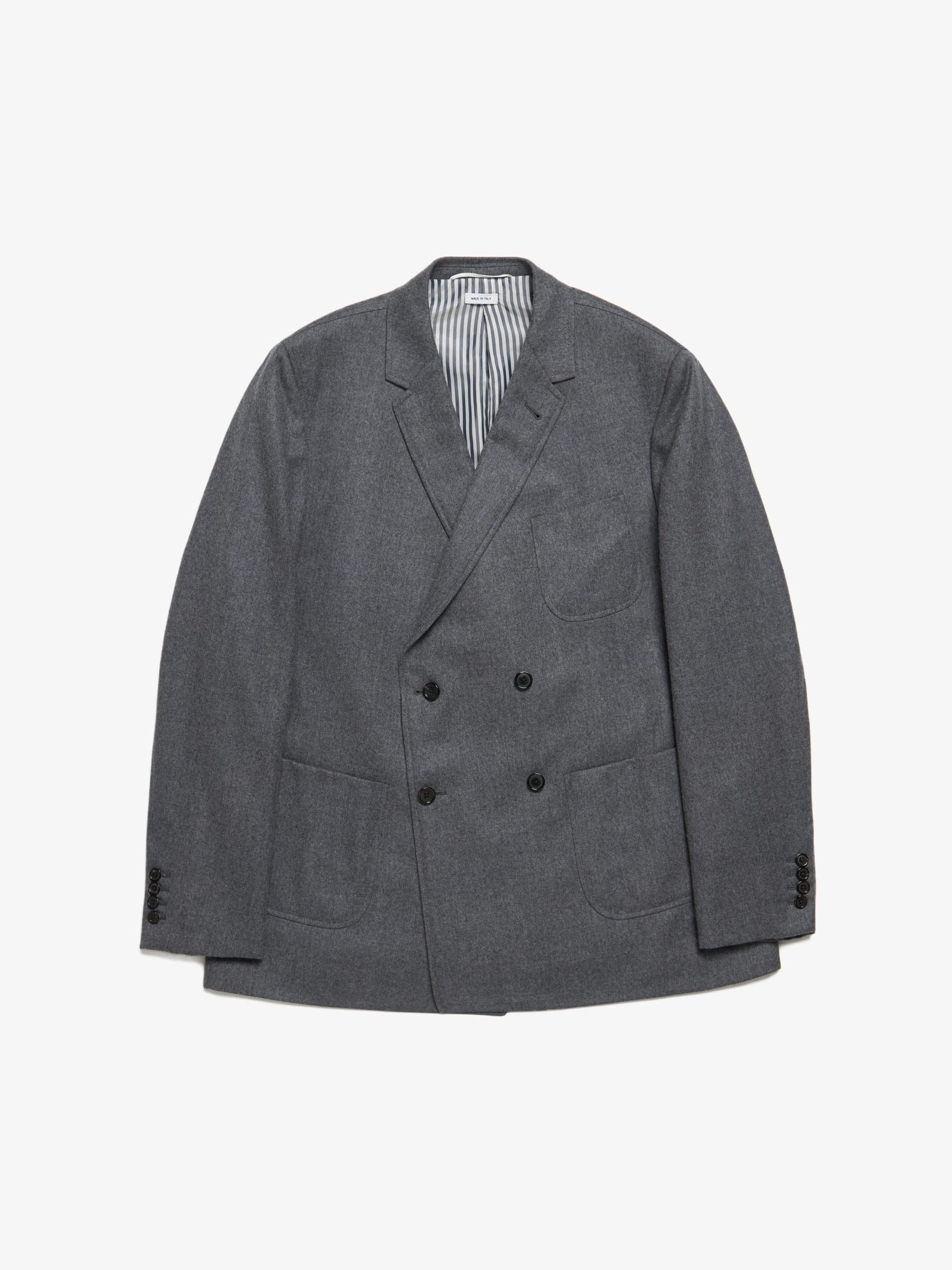 Thom Browne Gray Woolen Blazer Size US L / EU 52-54 / 3 - 1 Thumbnail