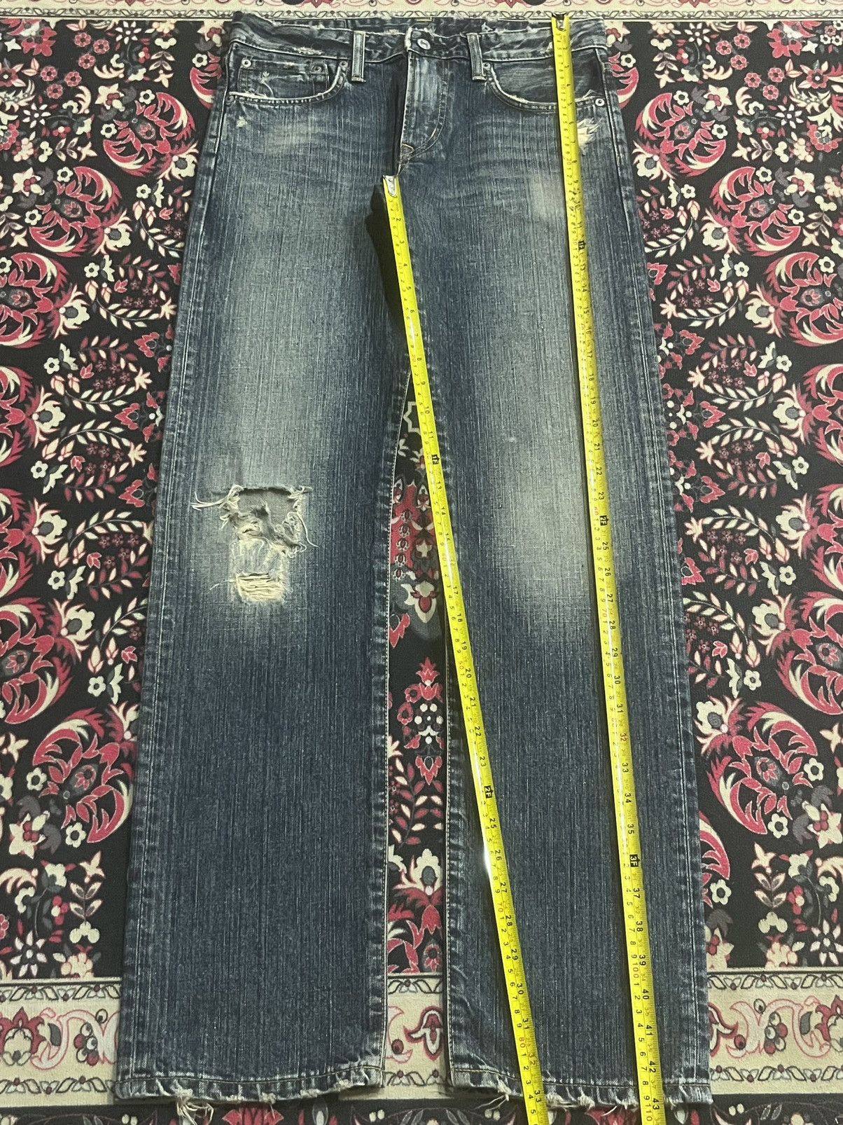 Edwin Edwin S02R Japan Blue Washed Distressed Straight Leg Jeans Size US 28 / EU 44 - 12 Thumbnail