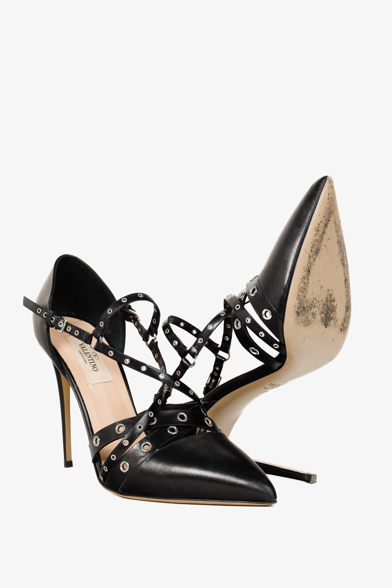 Valentino Valentino Garavani Love Latch Eyelet-Embellished Heels Size US 8.5 / IT 38.5 - 4 Thumbnail