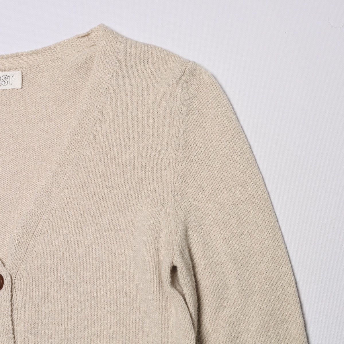 Designer Toast Wool Cotton Cardigan Sweater Beige Size M / US 6-8 / IT 42-44 - 10 Thumbnail