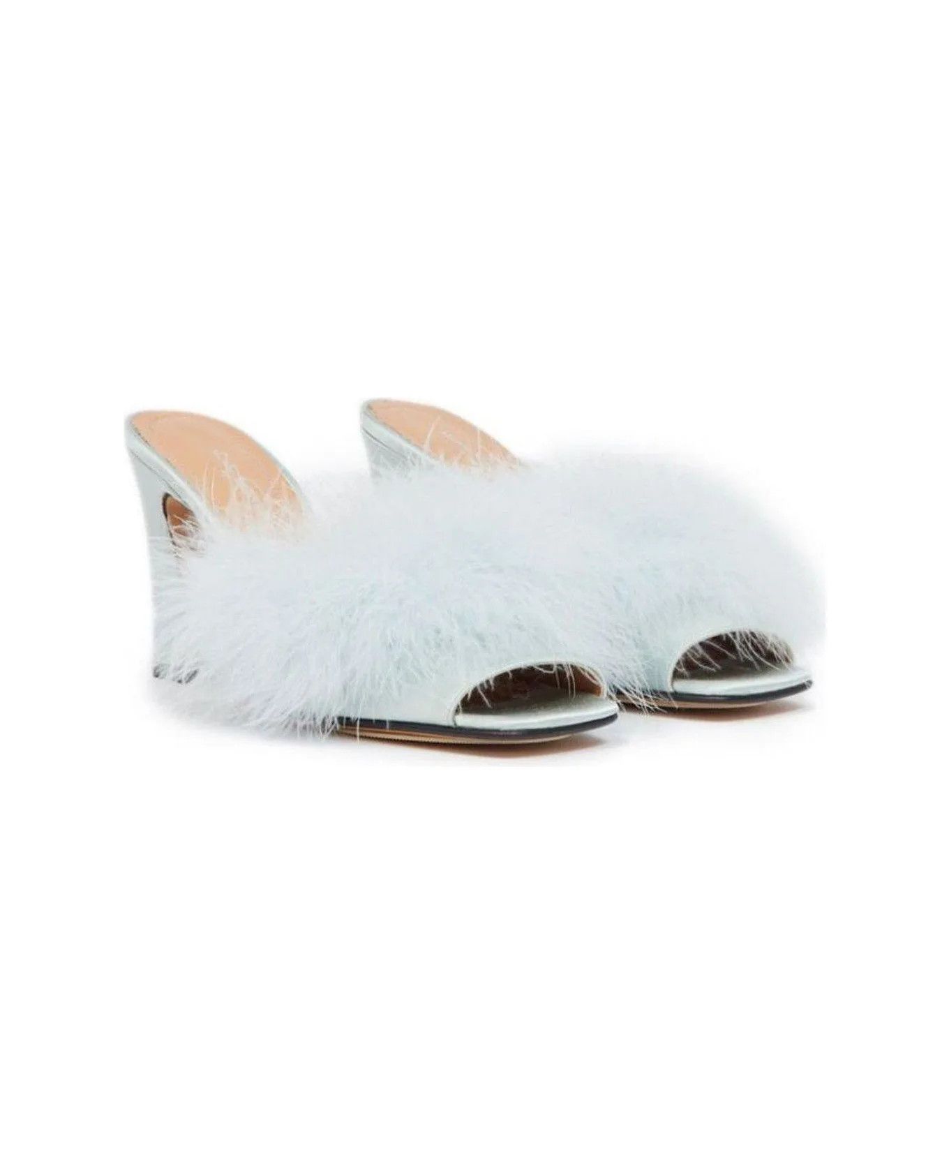 Maison Margiela oc11z0725 Fluffy Mules in Light Blue Size US 7 / IT 37 - 2 Thumbnail