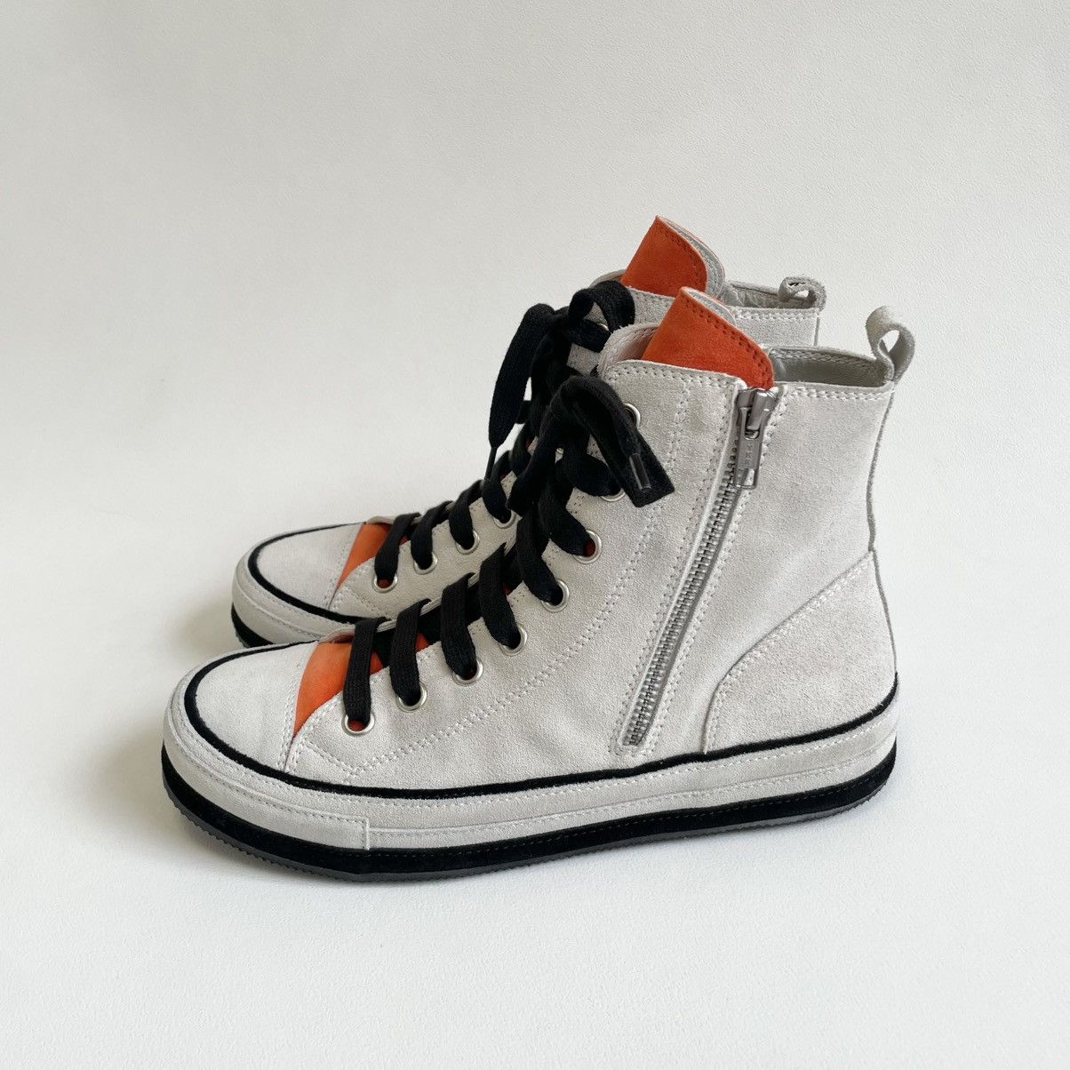 Ann Demeulemeester High Top Sail White Suede ‘Gert’ Sneakers Size US 8 / IT 38 - 3 Thumbnail