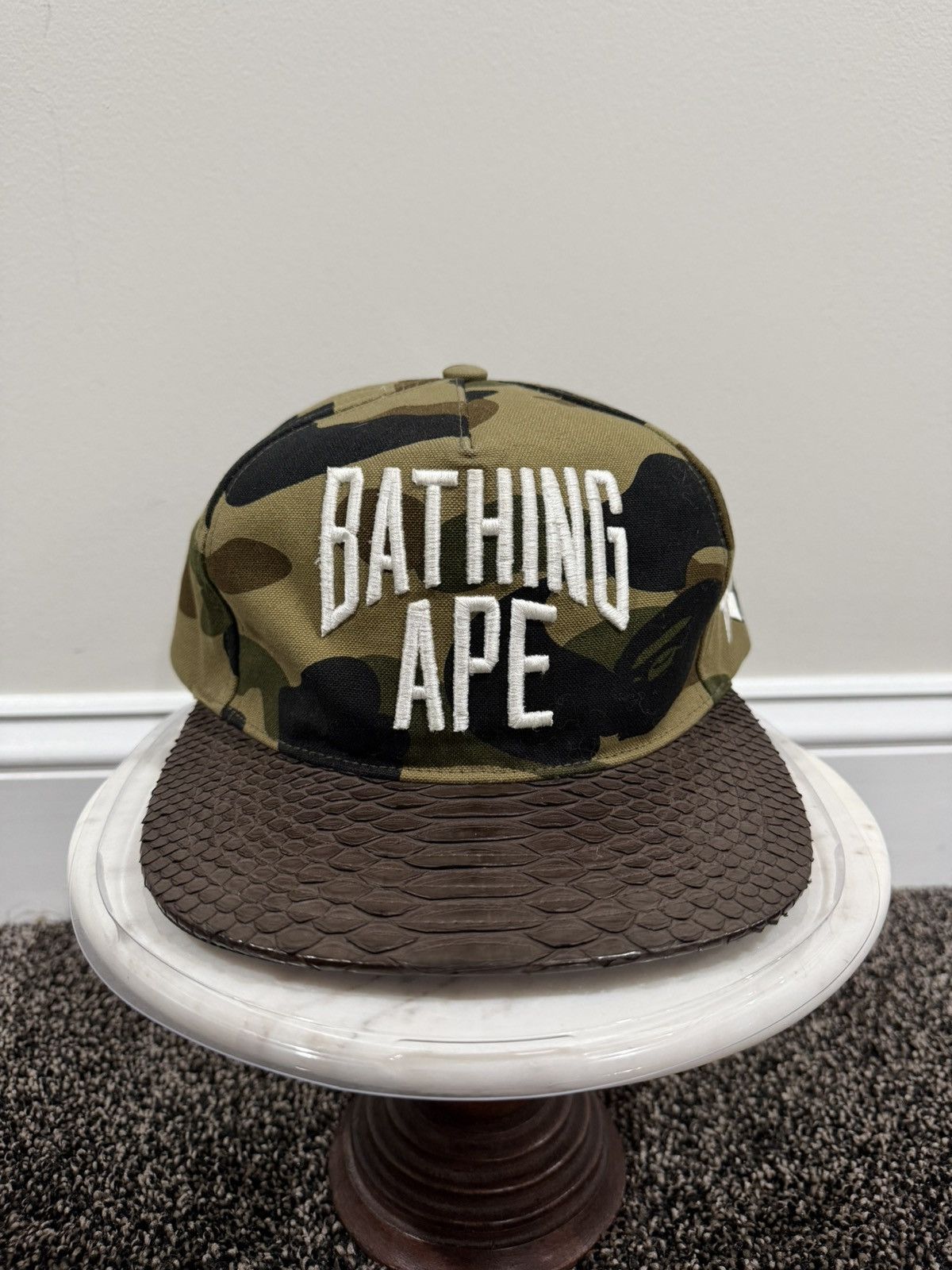 Just Don Just Don x Bape RSVP 2015 OG Green Camo Brown Snakeskin Hat Size ONE SIZE - 14 Thumbnail