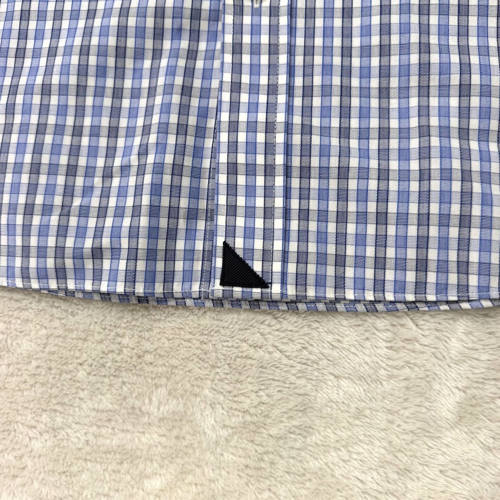 UNTUCKit UNTUCKit Shirt Mens 3XL Blue Check Wrinkle Free Button Up Long Sleeve Cotton Shirt Mens 3XL Blue Check Wrinkle Resistant Button-Up Collared Size US XXL / EU 58 / 5 - 7 Thumbnail