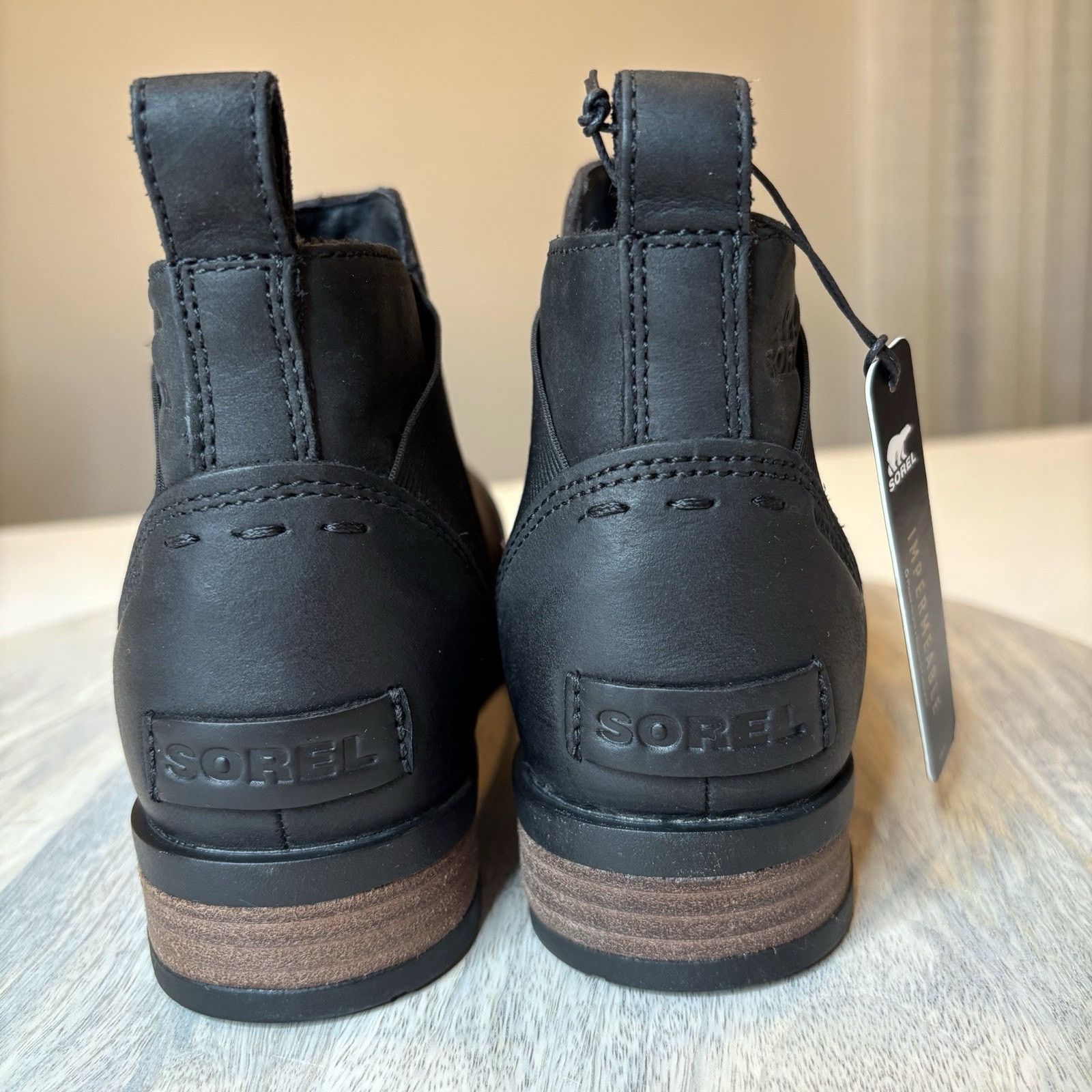 SOREL NWT Sorel Women's Emelie Chelsea Brown Leather Boots Sz 6.5 Size US 6.5 / IT 36.5 - 5 Thumbnail