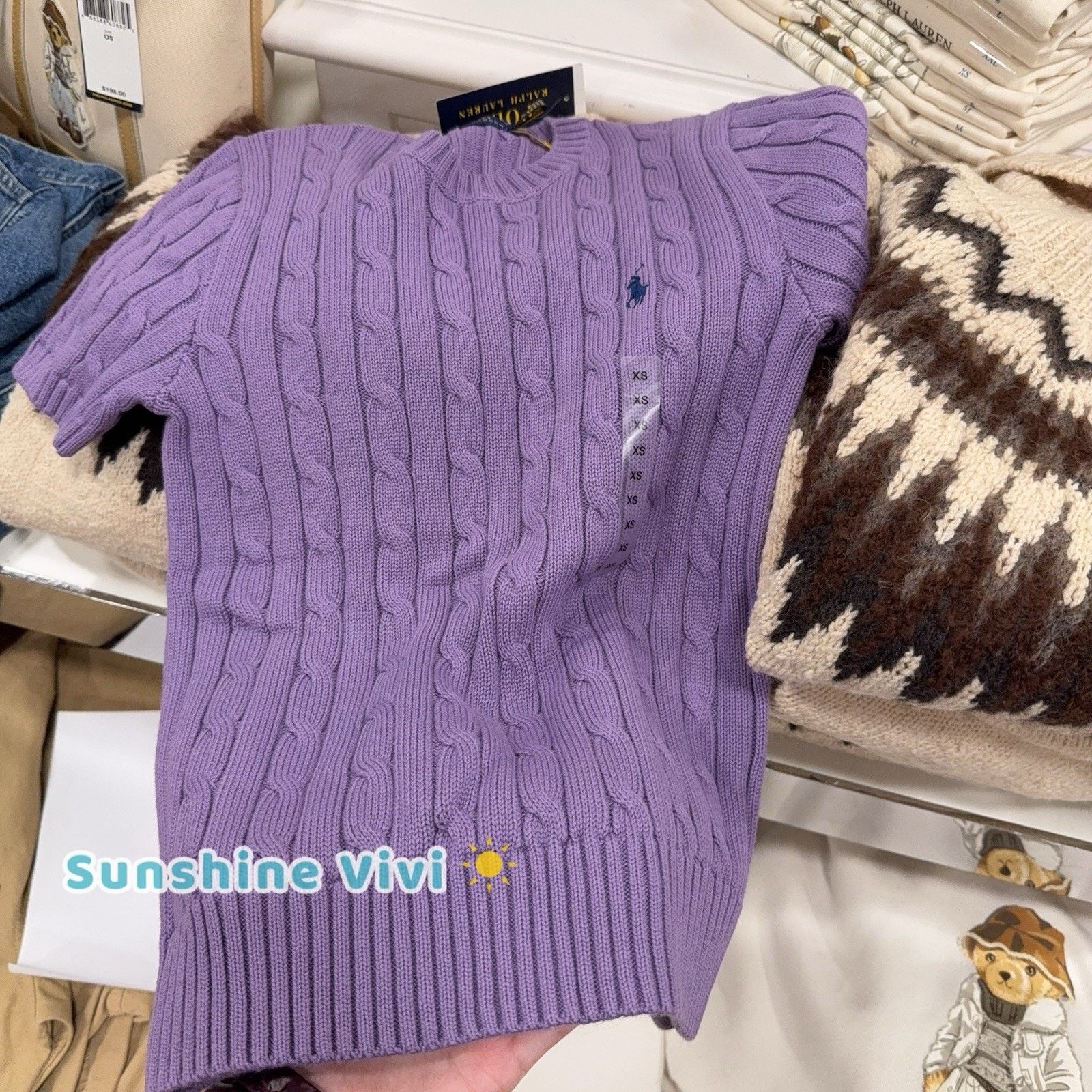Polo Ralph Lauren NWT Polo Ralph Lauren Woman Cotton Short-Sleeve Sweater Size XS / US 0-2 / IT 36-38 - 6 Thumbnail