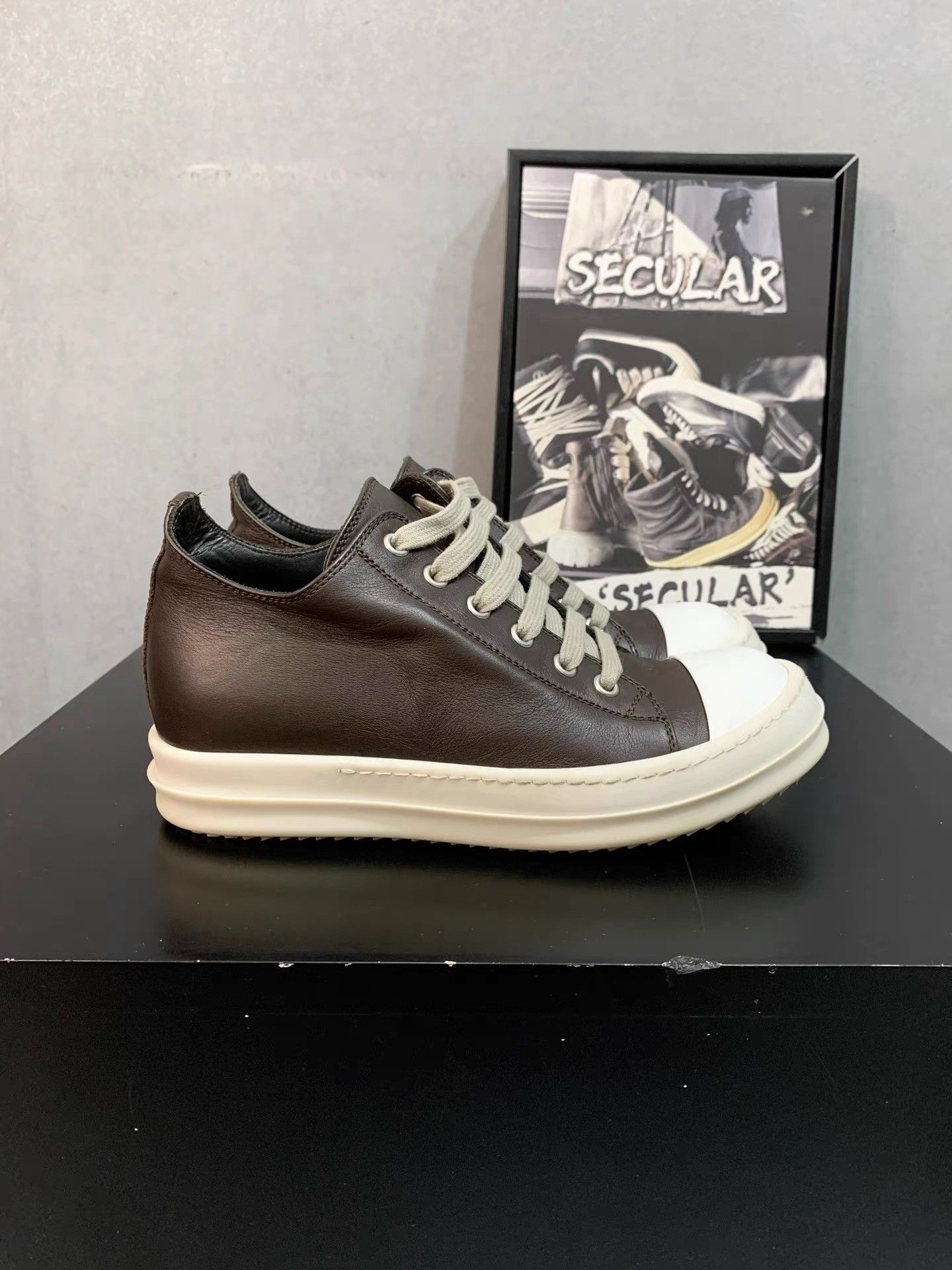 Rick Owens Rick Owens Main Line Leather Sneakers K34 Size US 5 / IT 35 - 1 Thumbnail