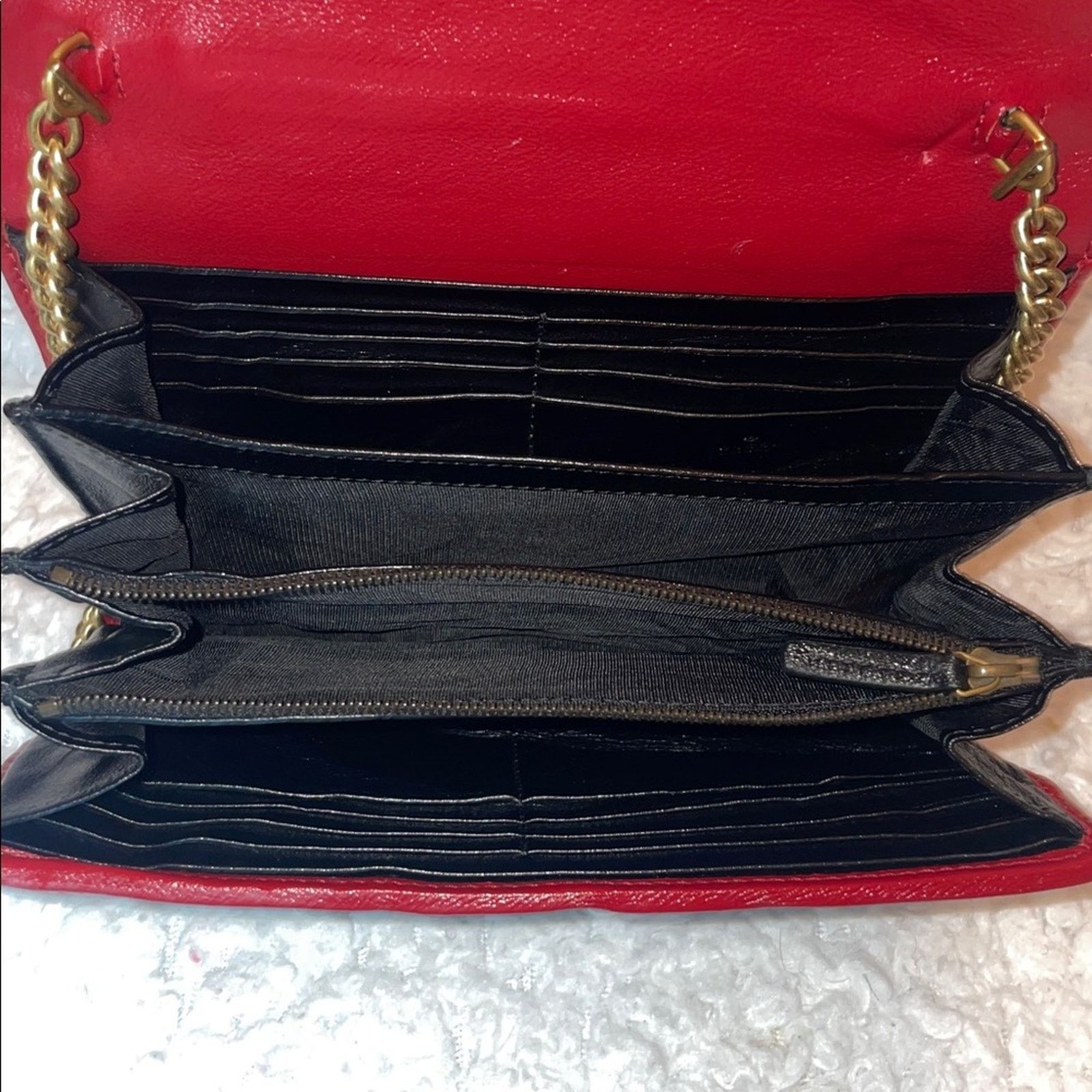 Gucci Gucci Marmont Torchon GG WOC Black/Red 573807 Size ONE SIZE - 13 Thumbnail