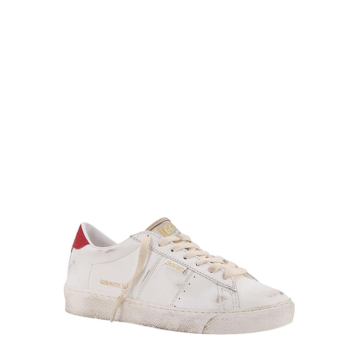 GOLDEN GOOSE Match Star Women's White/Red Leather Low Top Sn