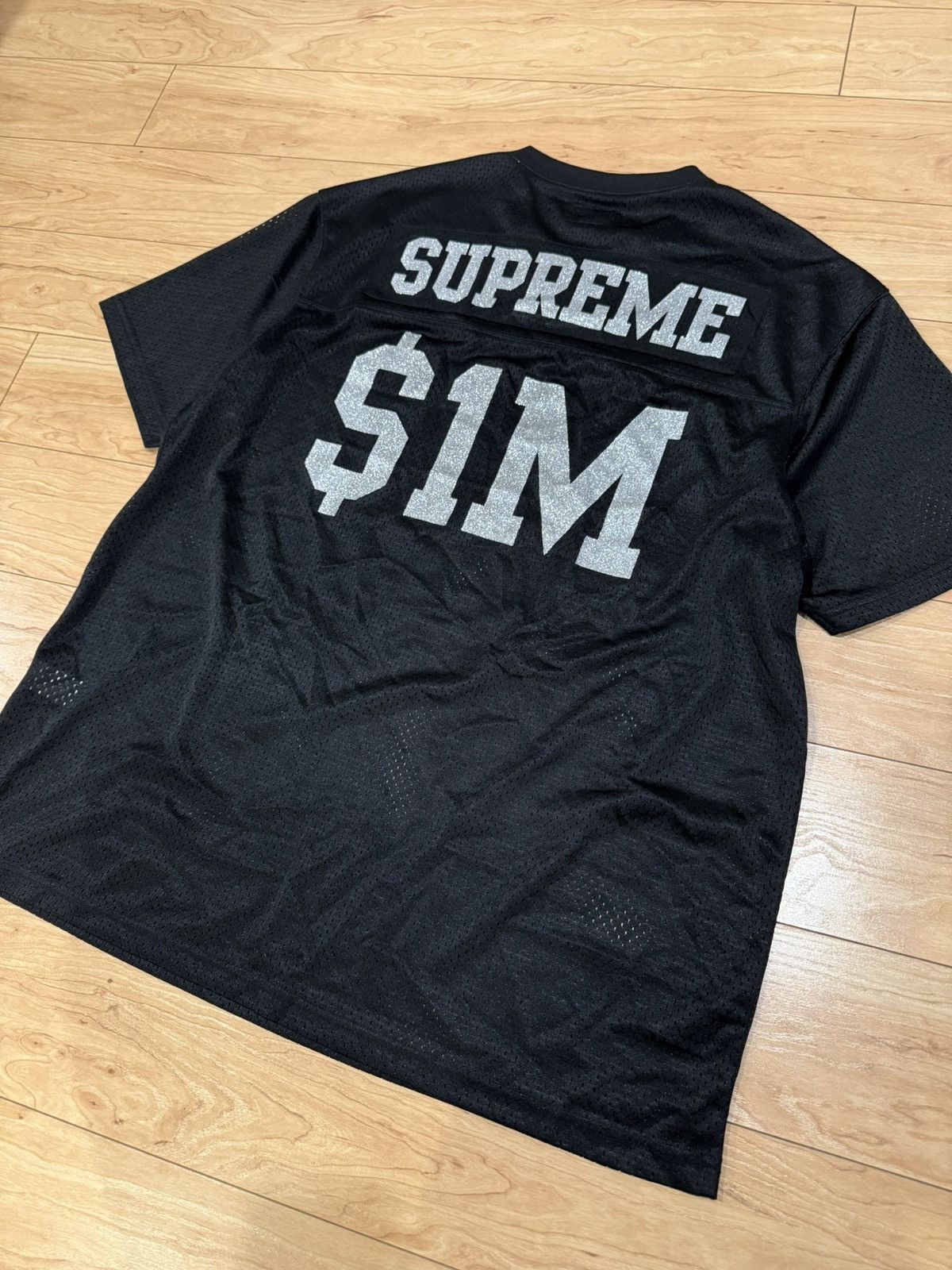 Supreme Supreme 2020 $1M Mesh Football Jersey Black XL Glitter Logo Size US XL / EU 56 / 4 - 8 Thumbnail