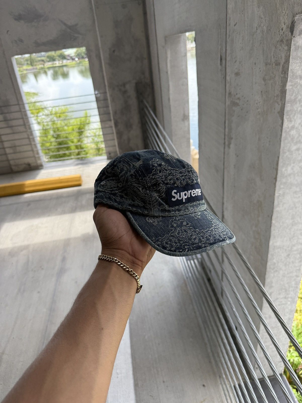 Supreme denim bandana cap