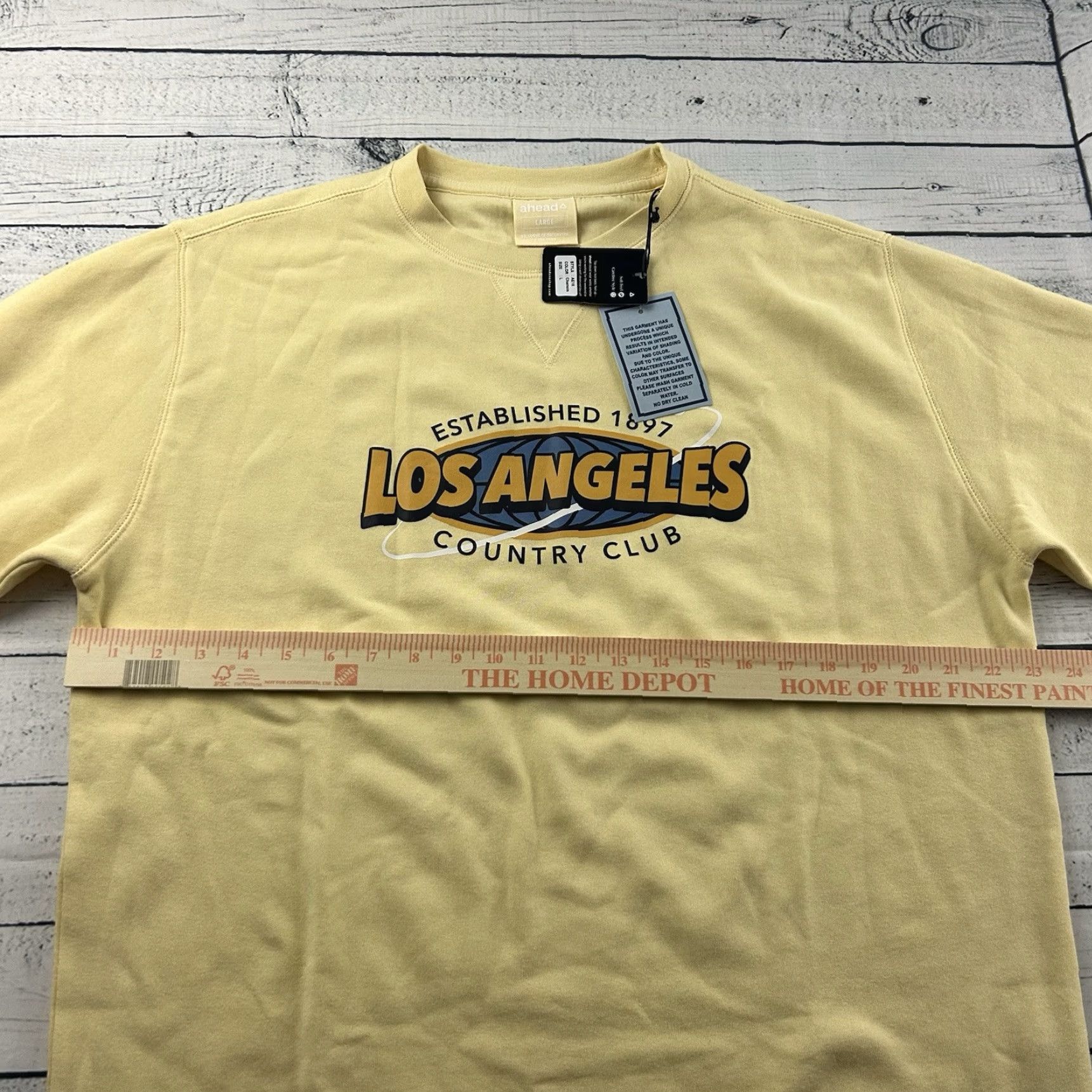 Vintage AHEAD Sweatshirt Los Angeles Country Club LACC Men Large Chamois Yellow Vintage Mens Pullover Shirt Size US L / EU 52-54 / 3 - 5 Thumbnail