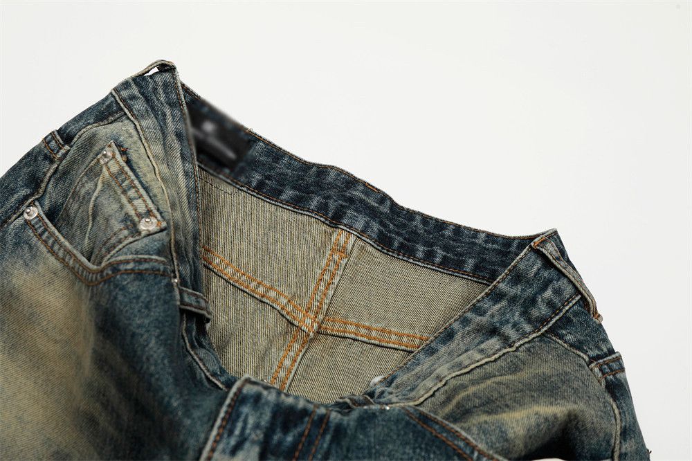 Vintage Men's Heavy Wash Distressed Vintage Casual Loose Fit Jeans Size US 32 / EU 48 - 4 Thumbnail