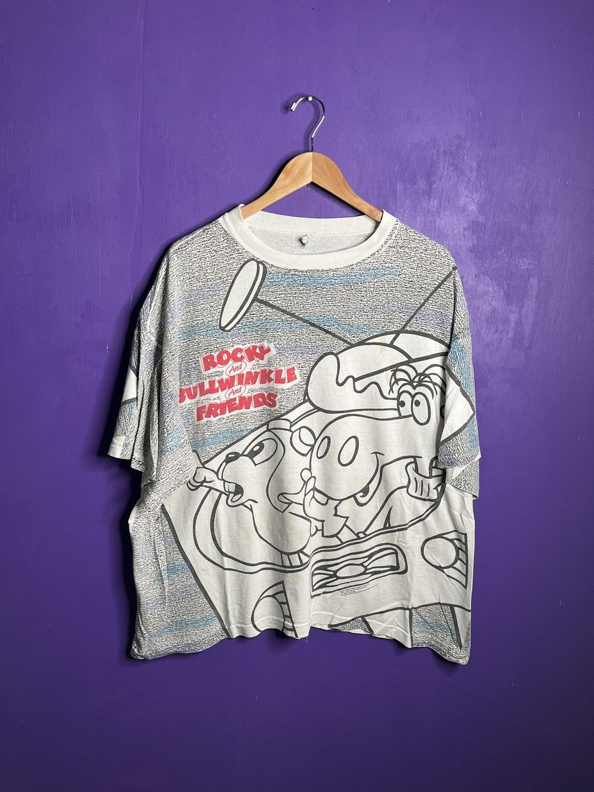 Vintage Vintage 90s Rocky and Bullwinkle AOP t-shirt Size US XXL / EU 58 / 5 - 1 Thumbnail