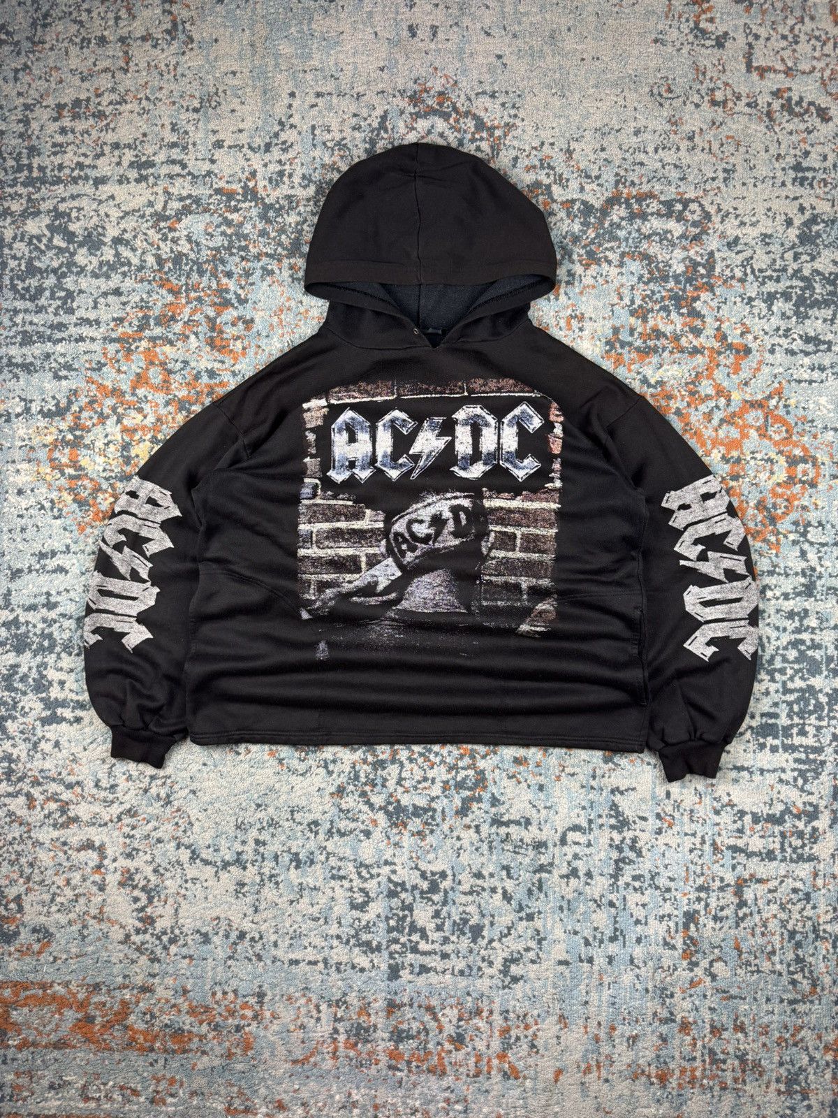 AC/DC × Band Tees × Vintage Vintage 90s AC/DC the razors edge crazy graphic hoodie boxy Size US XL / EU 56 / 4 - 1 Thumbnail