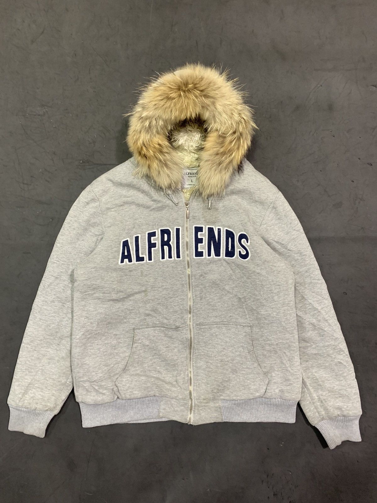 image of If Six Was Nine x Le Grande Bleu L G B Furhoodie Alfriends 1975 Japanese Lgb Ifsixwasnine in Grey (
