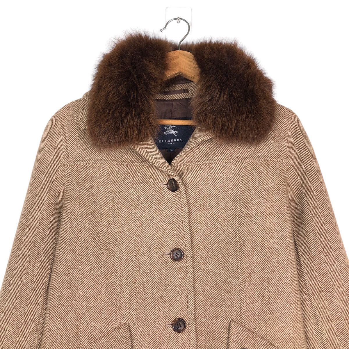 Burberry 🔥Vintage Wool Jacket Burberry Nova Check Mink Fur Collar Size US M / EU 48-50 / 2 - 3 Thumbnail