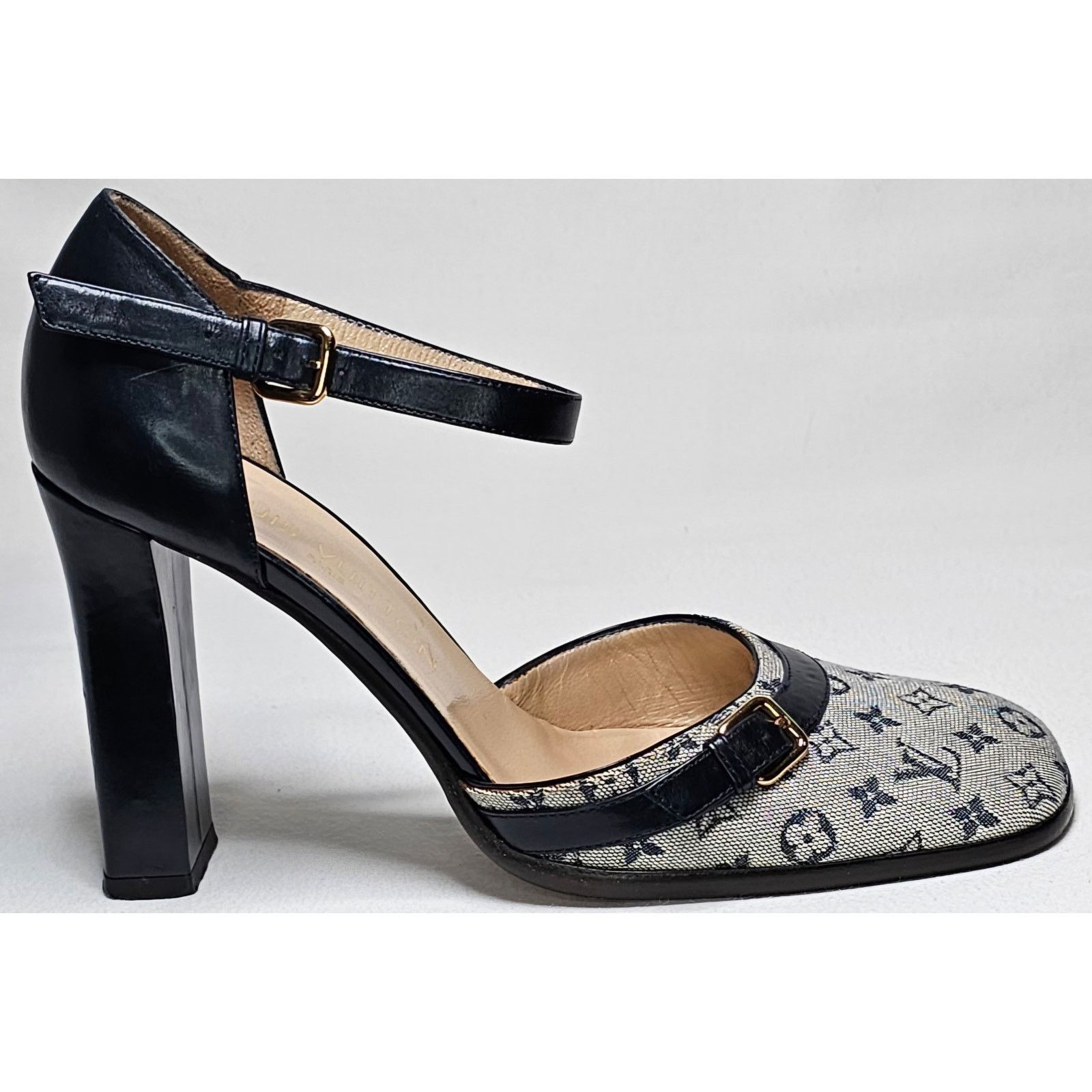 Louis Vuitton Louis Vuitton D'Orsay Ankle Strap Pumps mini lin canvas Size US 5.5 / IT 35.5 - 9 Thumbnail