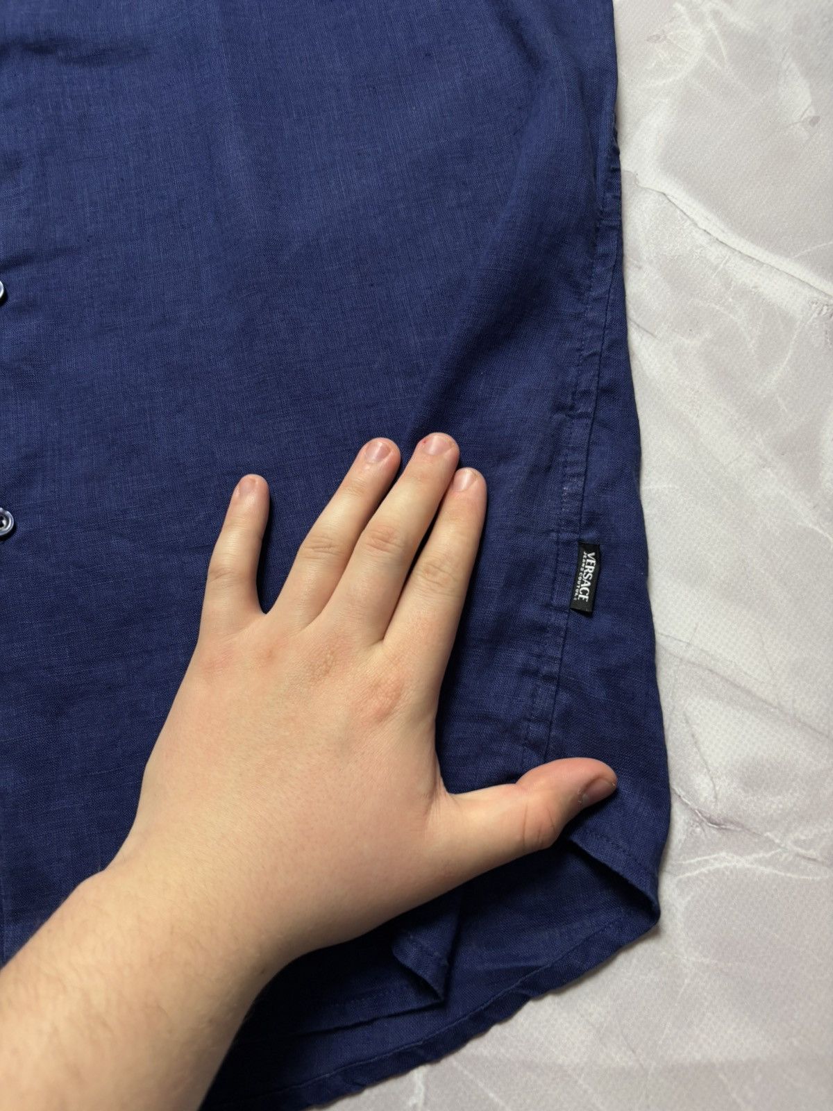 Versace × Versace Jeans Couture Versace Jeans Couture Linen Short Sleeve Shirt Blue Mens XXL Size US XXL / EU 58 / 5 - 5 Thumbnail