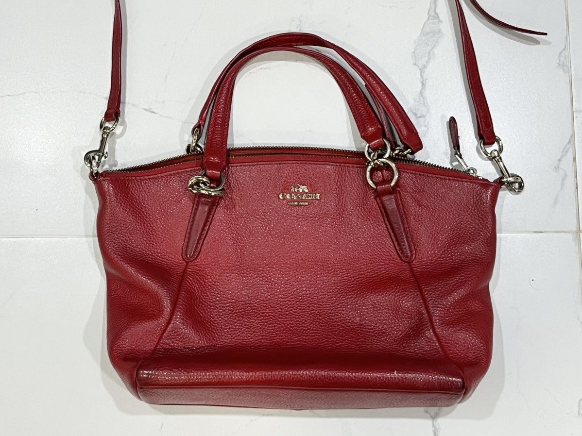 Coach Coach Small Kelsey Satchel Red Pebbled Bags Size ONE SIZE - 6 Thumbnail