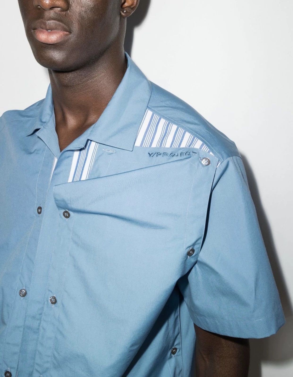 Y/Project Y/project Misaligned Buttons Striped Lining M New Size US M / EU 48-50 / 2 - 3 Thumbnail