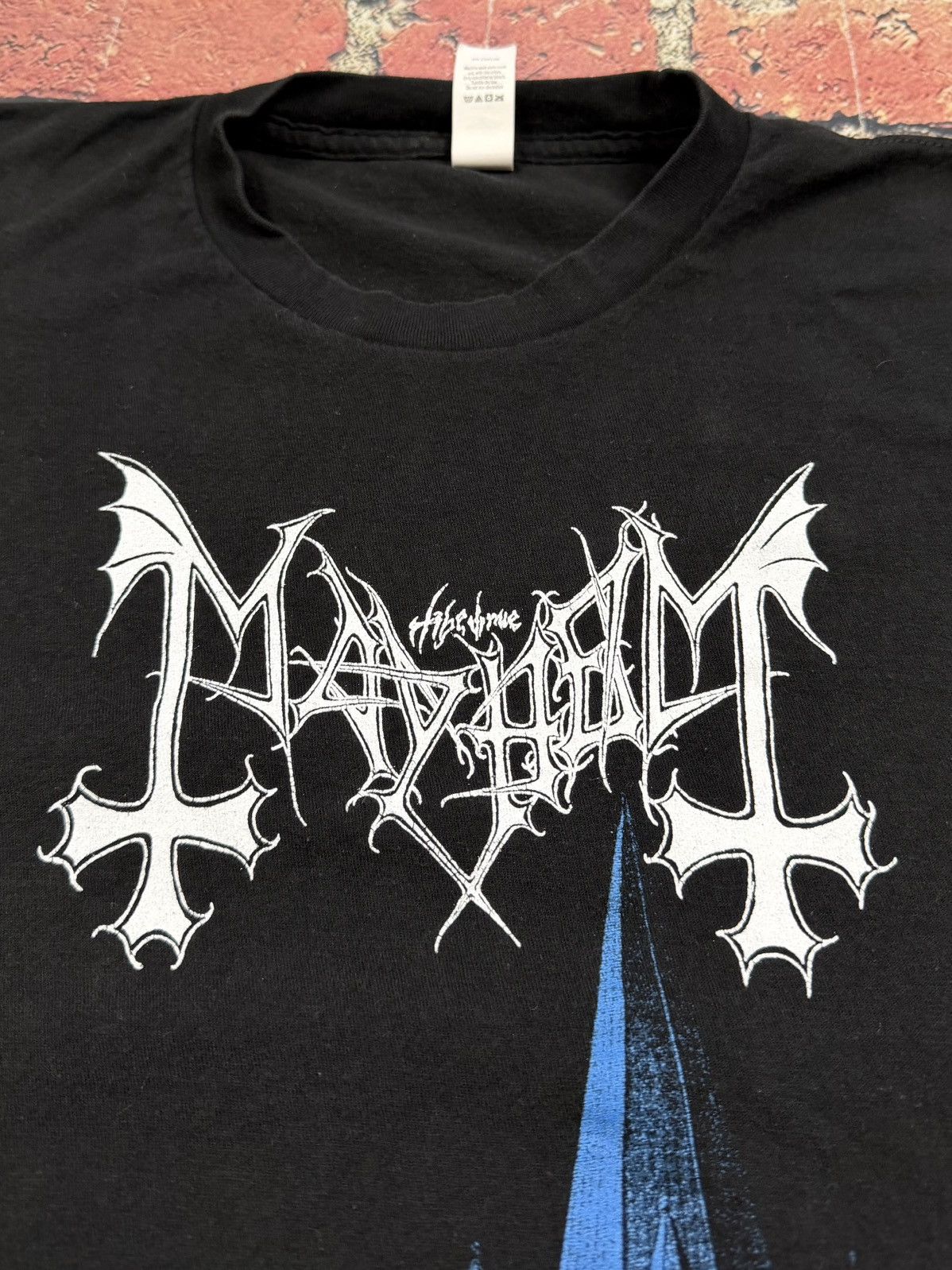 Tultex Mayhem De Mysteriis Dom Sathanas Album Black Metal Band Tee Size US M / EU 48-50 / 2 - 4 Thumbnail