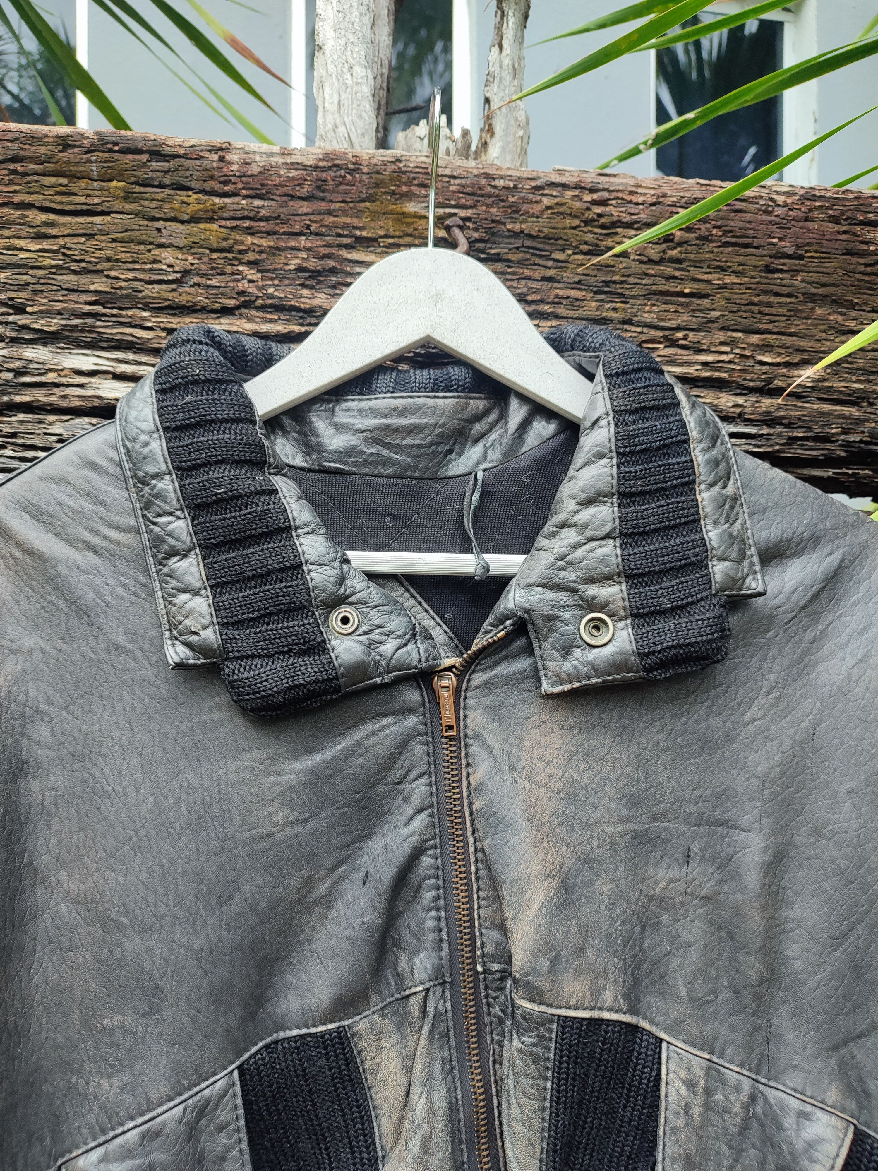 Vintage Andre Ghekiere Vintage Distressed Leather Bomber Jacket Size US XL / EU 56 / 4 - 4 Thumbnail