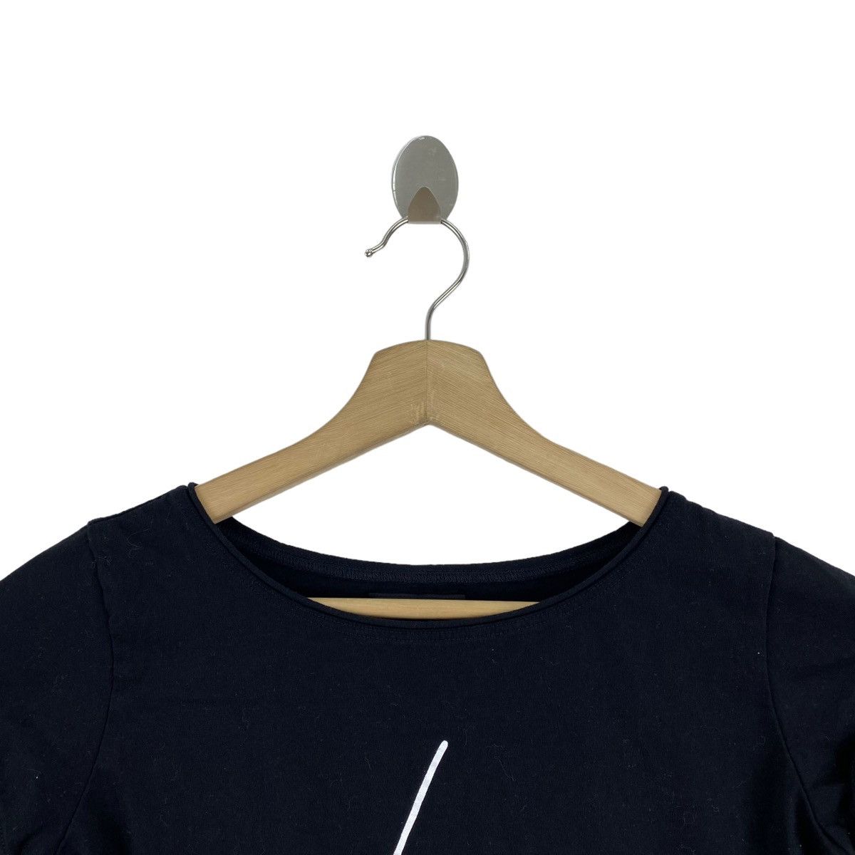 agnes b. AGNES B. PARIS France Brand Logo Print Black Short Sleeve Size XXS / US 00 / IT 34 - 2 Thumbnail