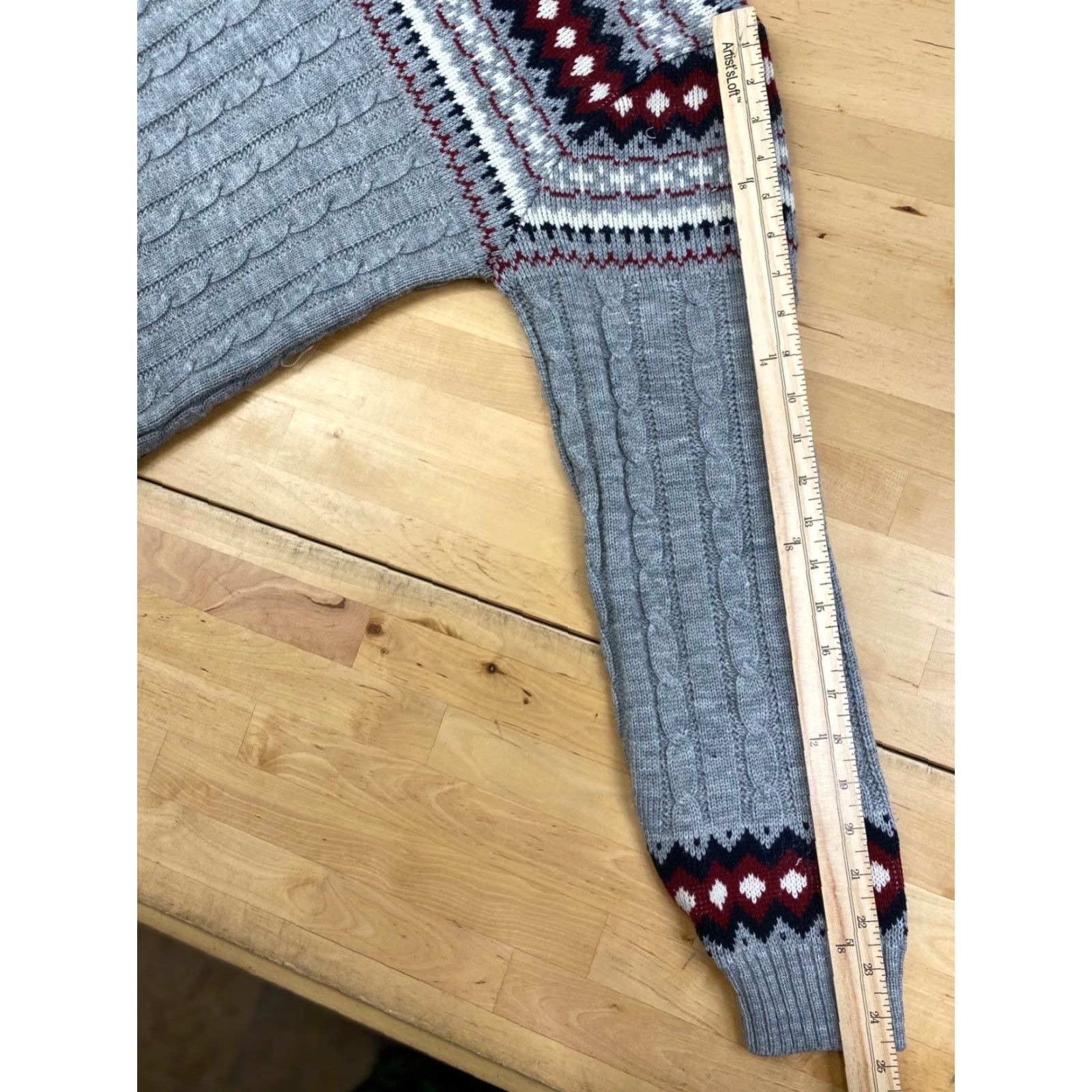 Vintage VINTAGE J. C. Penney Acrylic Sweater Mens L Gray Winter Christmas Geometric 10286 Size US L / EU 52-54 / 3 - 7 Thumbnail