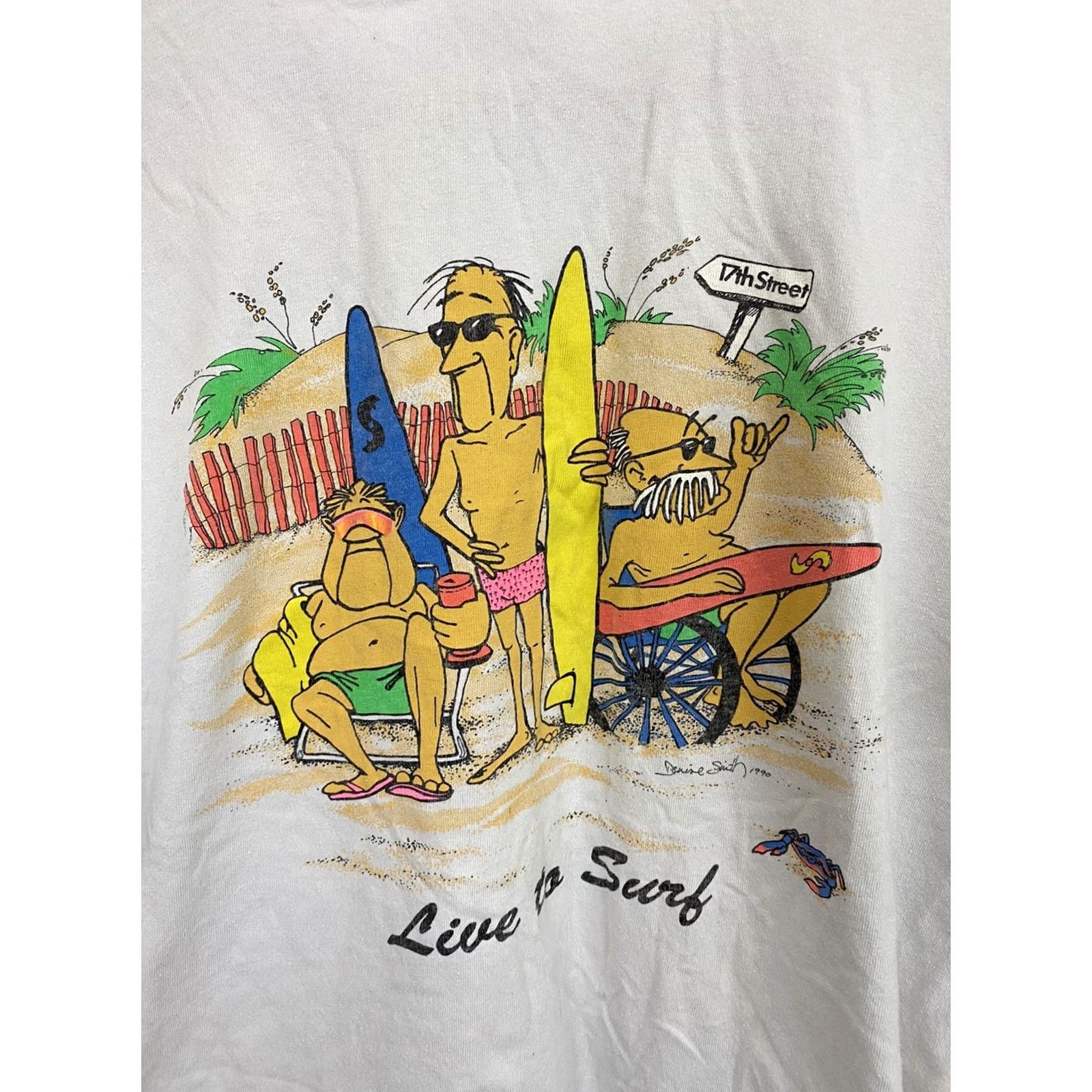 Olive VTG 90s 17th Street Surf Shop Live To Surf Single Stitch Pocket T-Shirt XL Shirt Mens Light Gray Size US XL / EU 56 / 4 - 4 Thumbnail