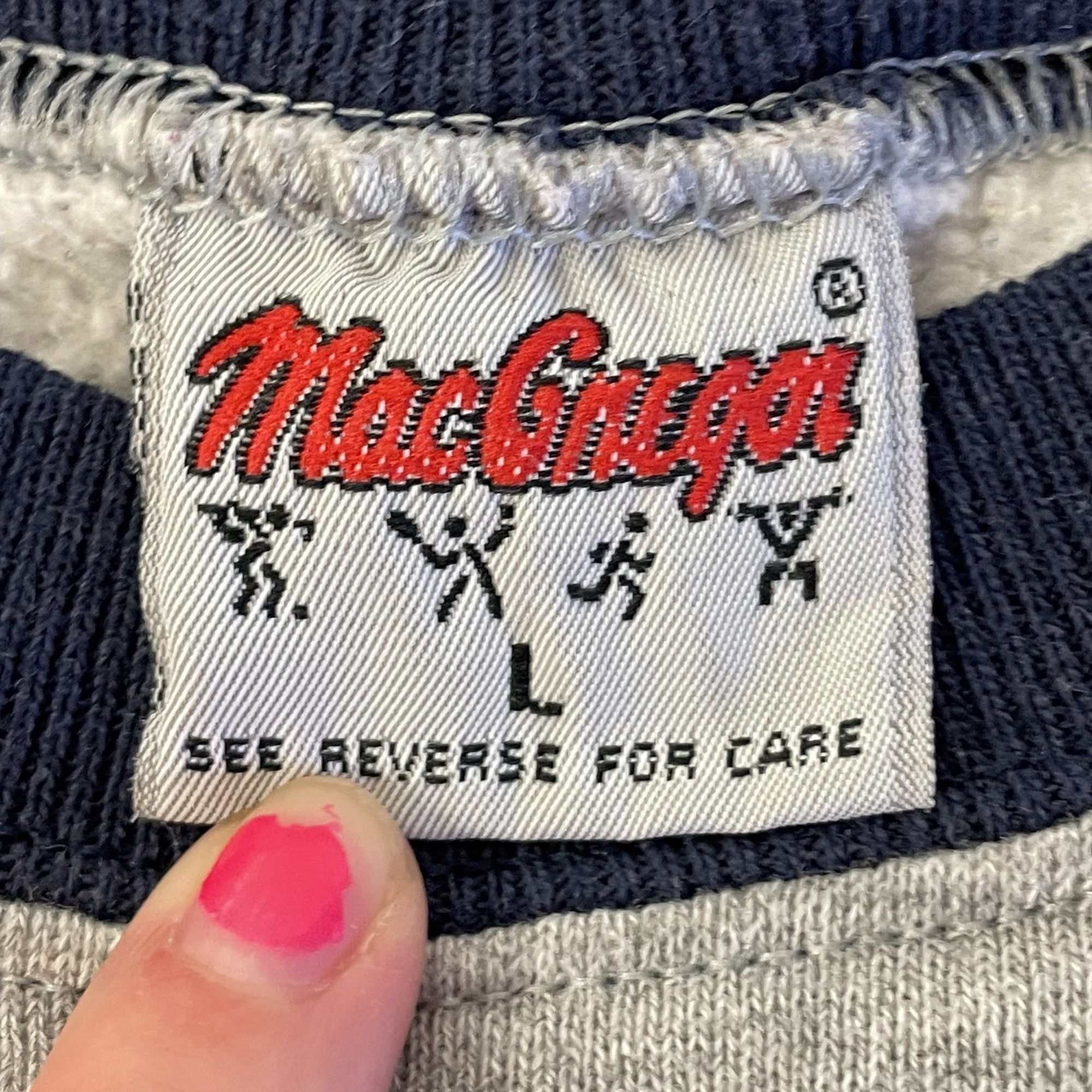 Other Vtg MacGregor Heather Gray TRI BLEND Blue RINGER Raglan L Size US L / EU 52-54 / 3 - 3 Thumbnail