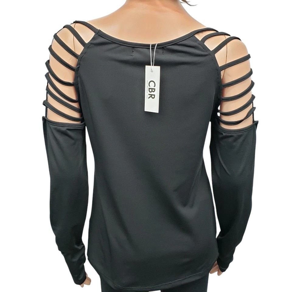 Other CBR Rhinestone Studded Skull Strappy Cold Shoulder Top S/M Size ONE SIZE - 7 Thumbnail