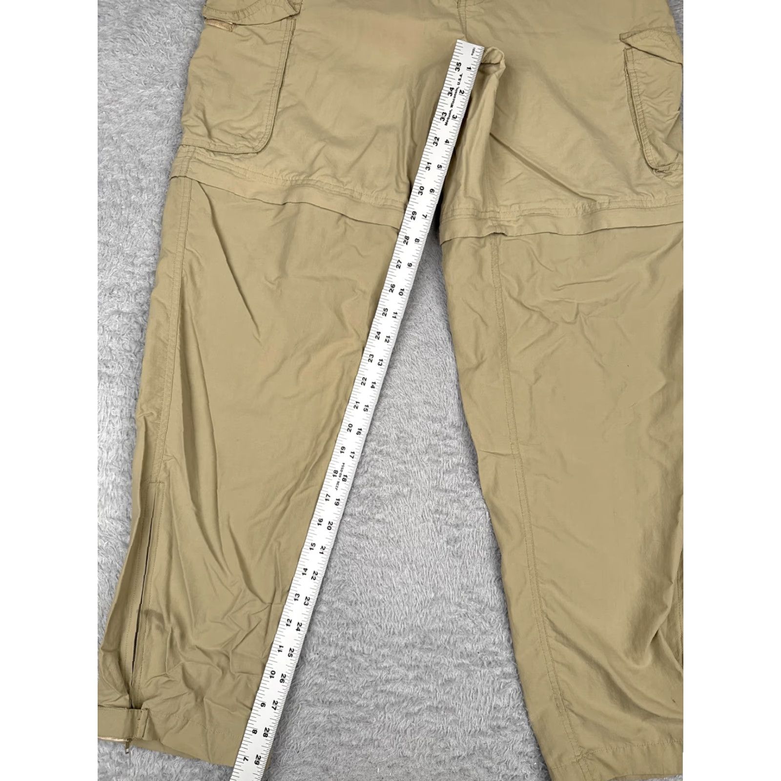 Vintage CVetasse Pants Mens Large Tan Nylon Cargo Hiking Outdoor Zip Ankle Trekking Pants Size US 33 - 7 Thumbnail