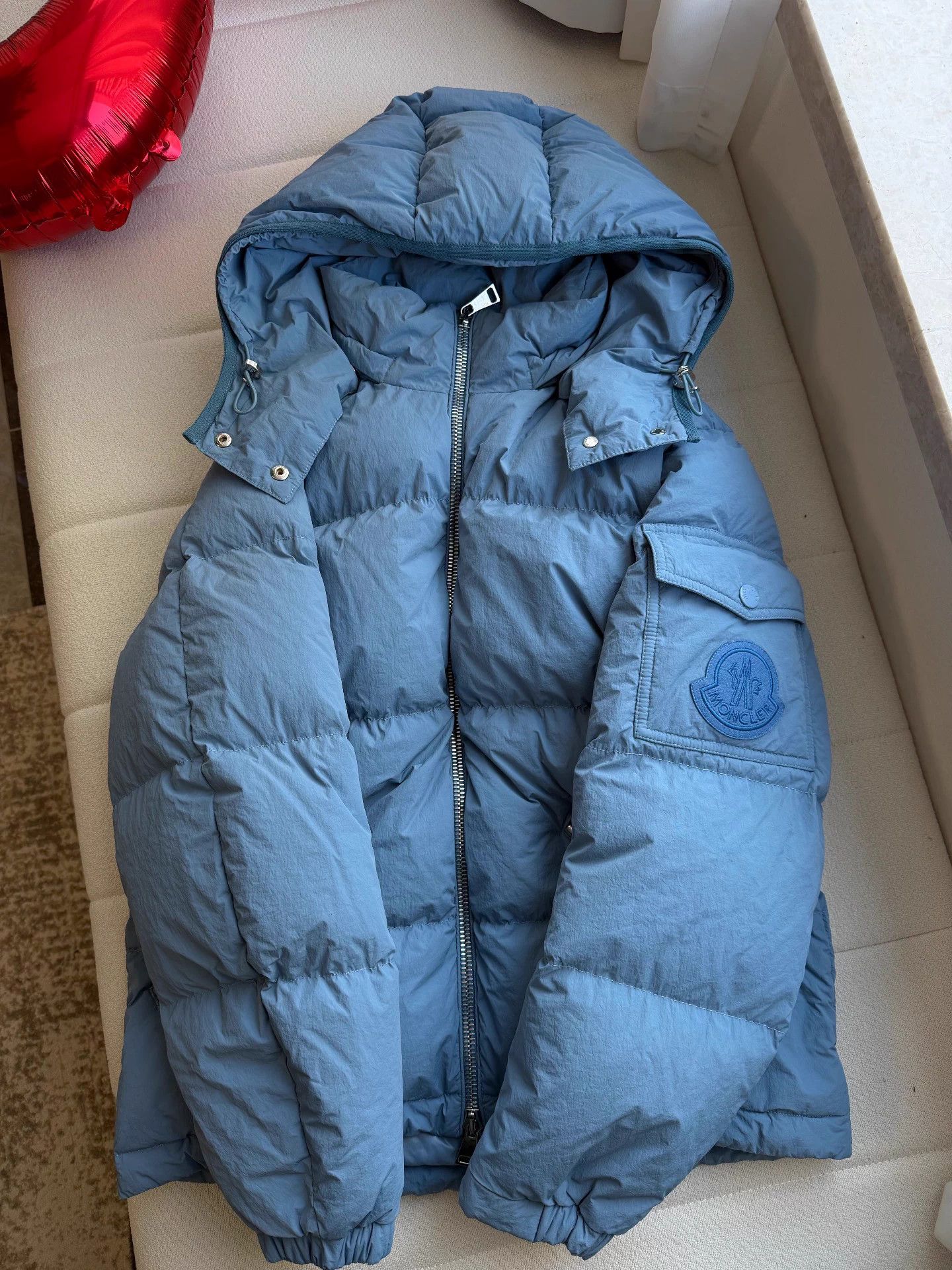 Moncler Moncler puffer jacket mist blue 0 Size XS / US 0-2 / IT 36-38 - 2 Thumbnail