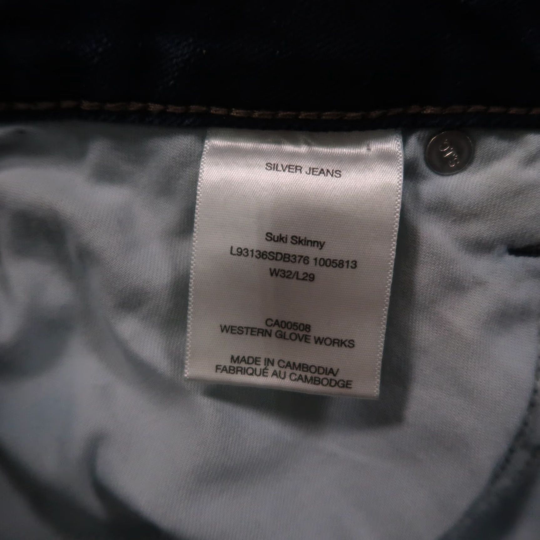Silver Jeans Co. SILVER Jeans Silver Suki Skinny Jeans Women 32x29 Blue Denim Stretch 5-Pocket Rise Mid Slim Size 32 Regular Size 24" / US 00 / IT 34 - 5 Thumbnail