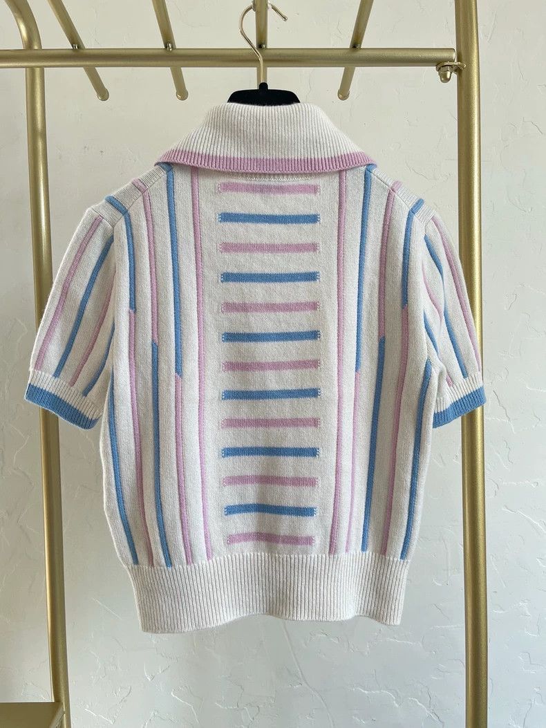 Chanel Chanel 23c pink cashmere short sleeves Size XXS / US 00 / IT 34 - 2 Thumbnail