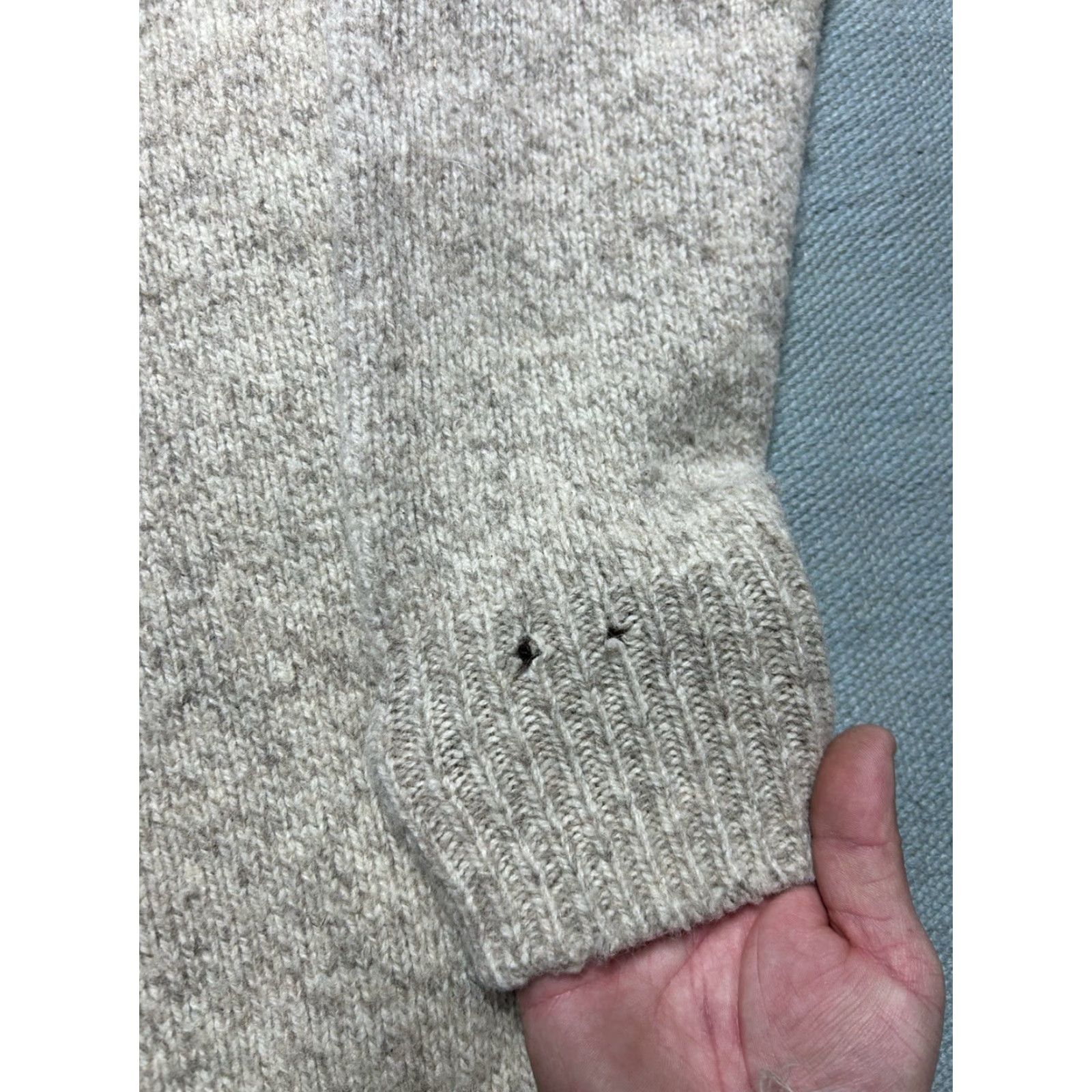 Vintage VINTAGE pullover sweater wool knit Henley 1/4 button cream white M/L Mens Size US L / EU 52-54 / 3 - 7 Thumbnail