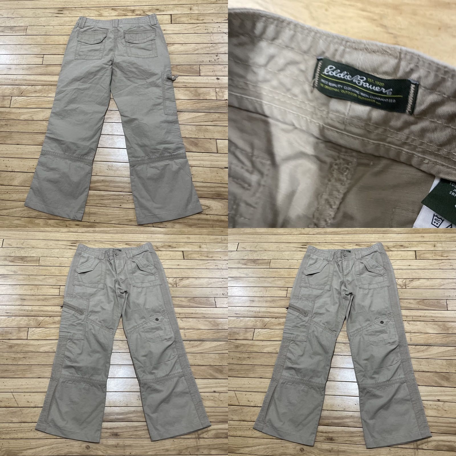 Eddie Bauer VINTAGE Eddie Bauer Cargo Pants Women 8 Straight Khaki Sub Herringbone Flax 3349 NEW Size 30" / US 8 / IT 44 - 9 Thumbnail