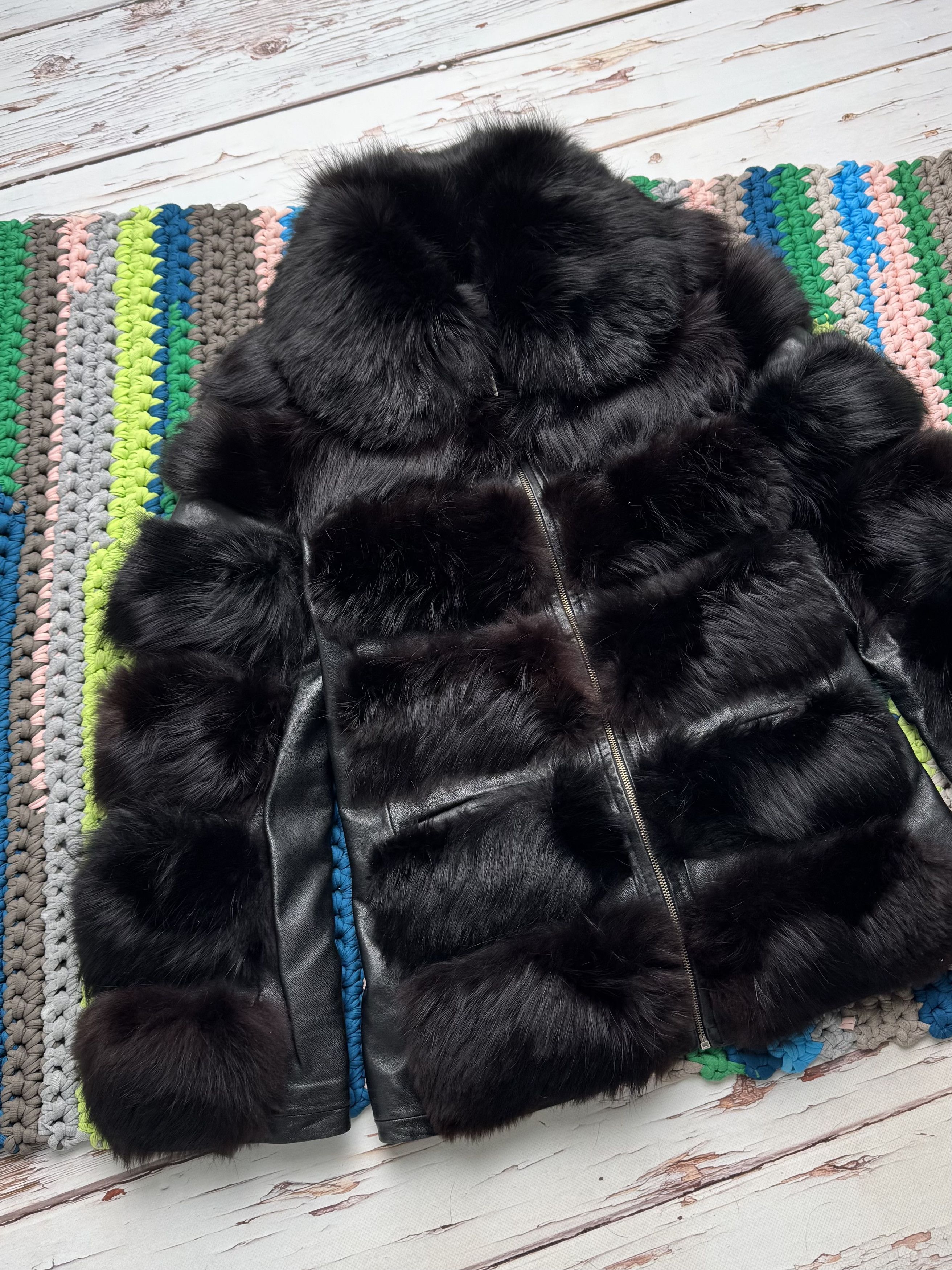 Vintage Women Vintage Leather Real Fur Jacket Winter Coat (D15) Size M / US 6-8 / IT 42-44 - 6 Thumbnail